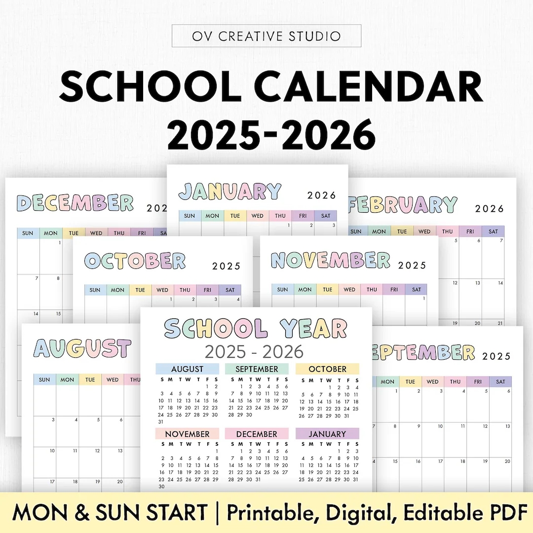 school calendar bundle 2025 2026 printable digital monthly planner year at a glance academic yearly calendar editable pdf etsy school calendar bundle 2025 2026 printable digital monthly planner year at a glance academic yearly calendar editable pdf etsy