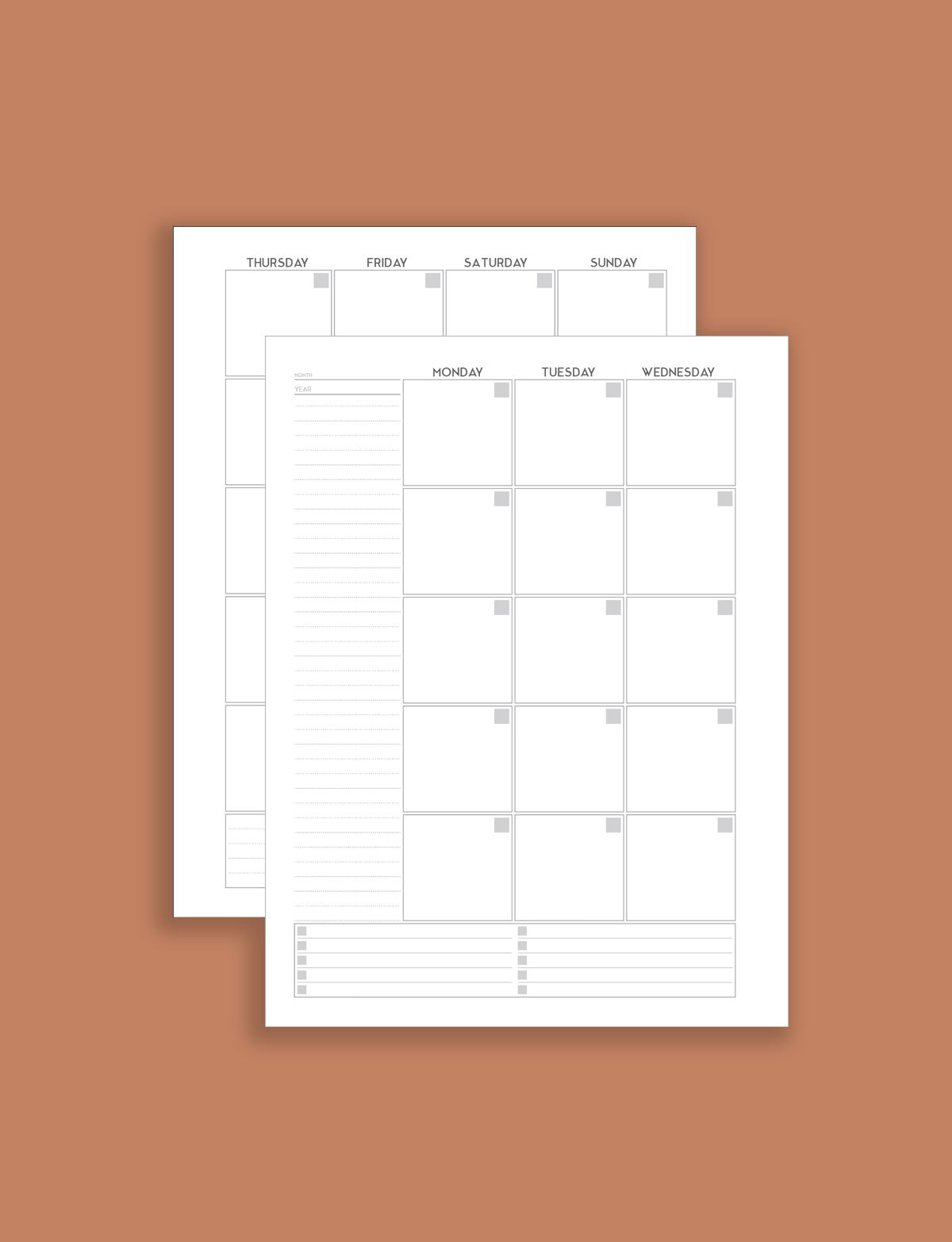 Free Printable Undated Calendar