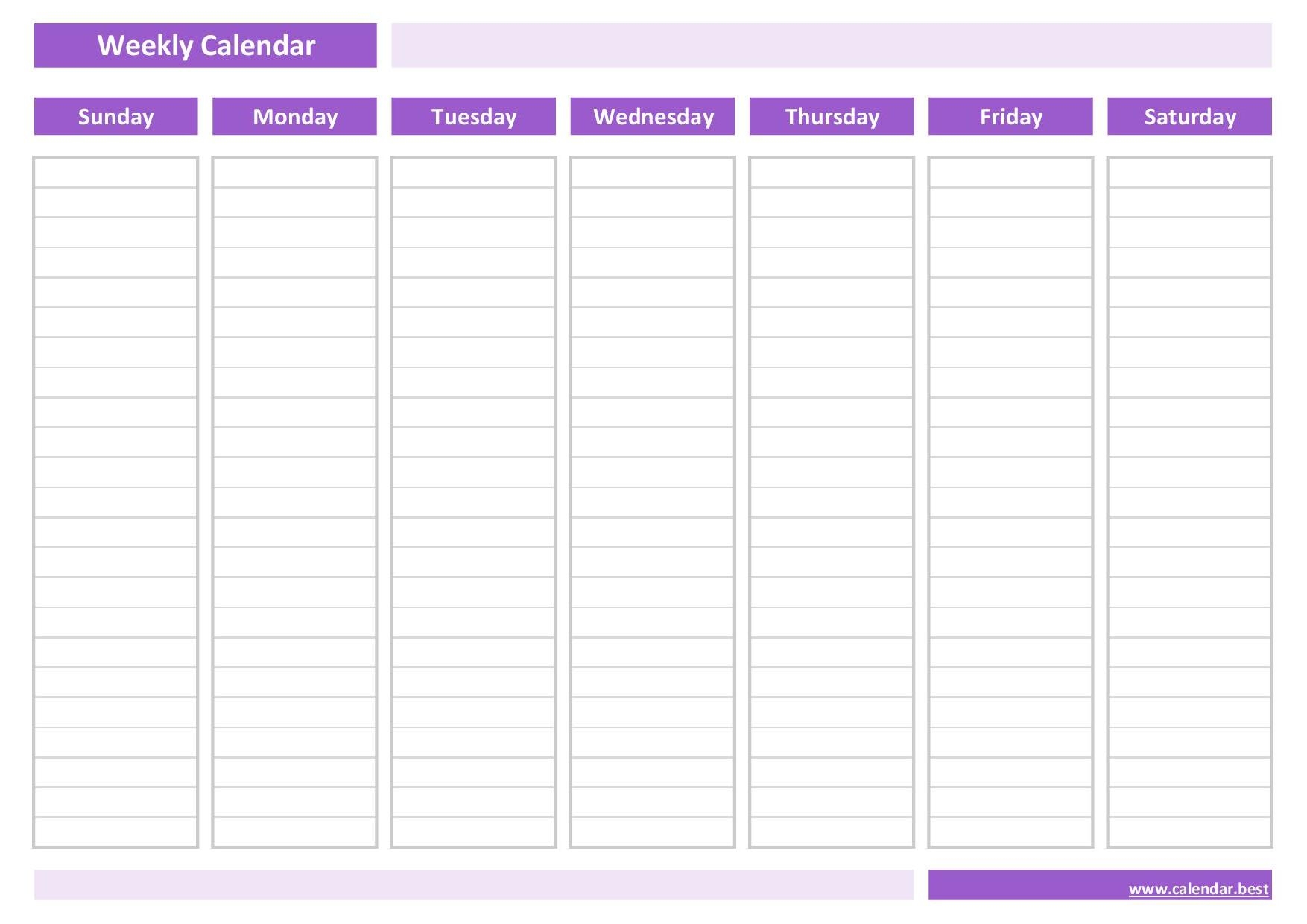 Weekly Calendar Weekly Schedule Calendar best