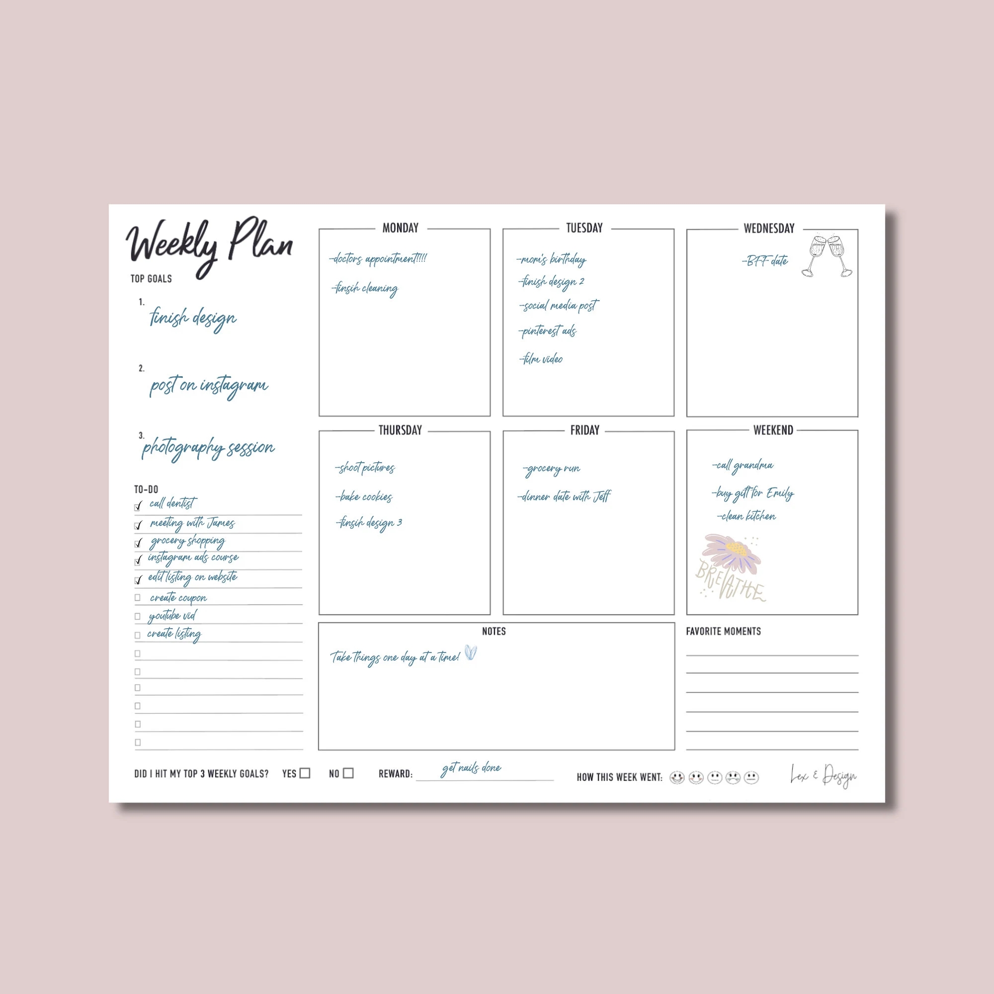 Weekly Planner Printable Weekly Schedule weekly Calendar Weekly Planner Landscape gift For Her Women Mom Friend Undated Weekly Etsy Weekly Planner Printable Weekly Schedule weekly Calendar Weekly Planner Landscape gift For Her Women Mom Friend Undated Weekly Etsy