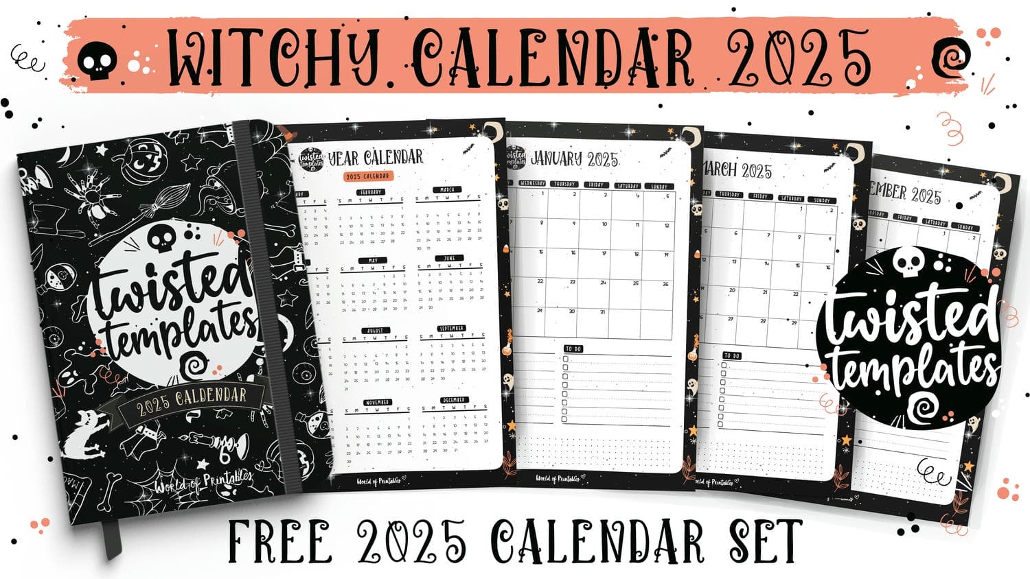 witchy calendar 2025 world of printables