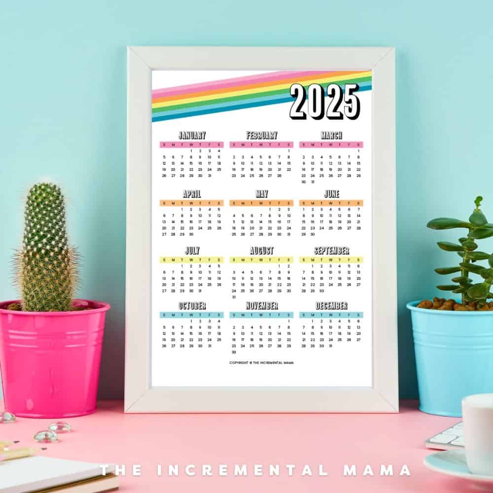 Cute 2025 Printable Yearly Calendar Big Spaces
