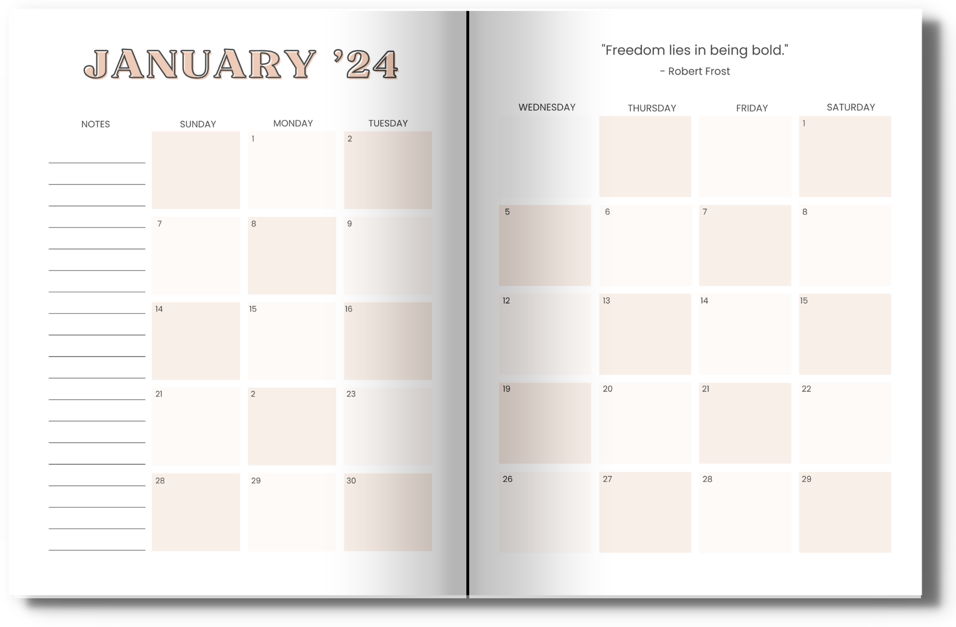 Two Page Calendar Printable