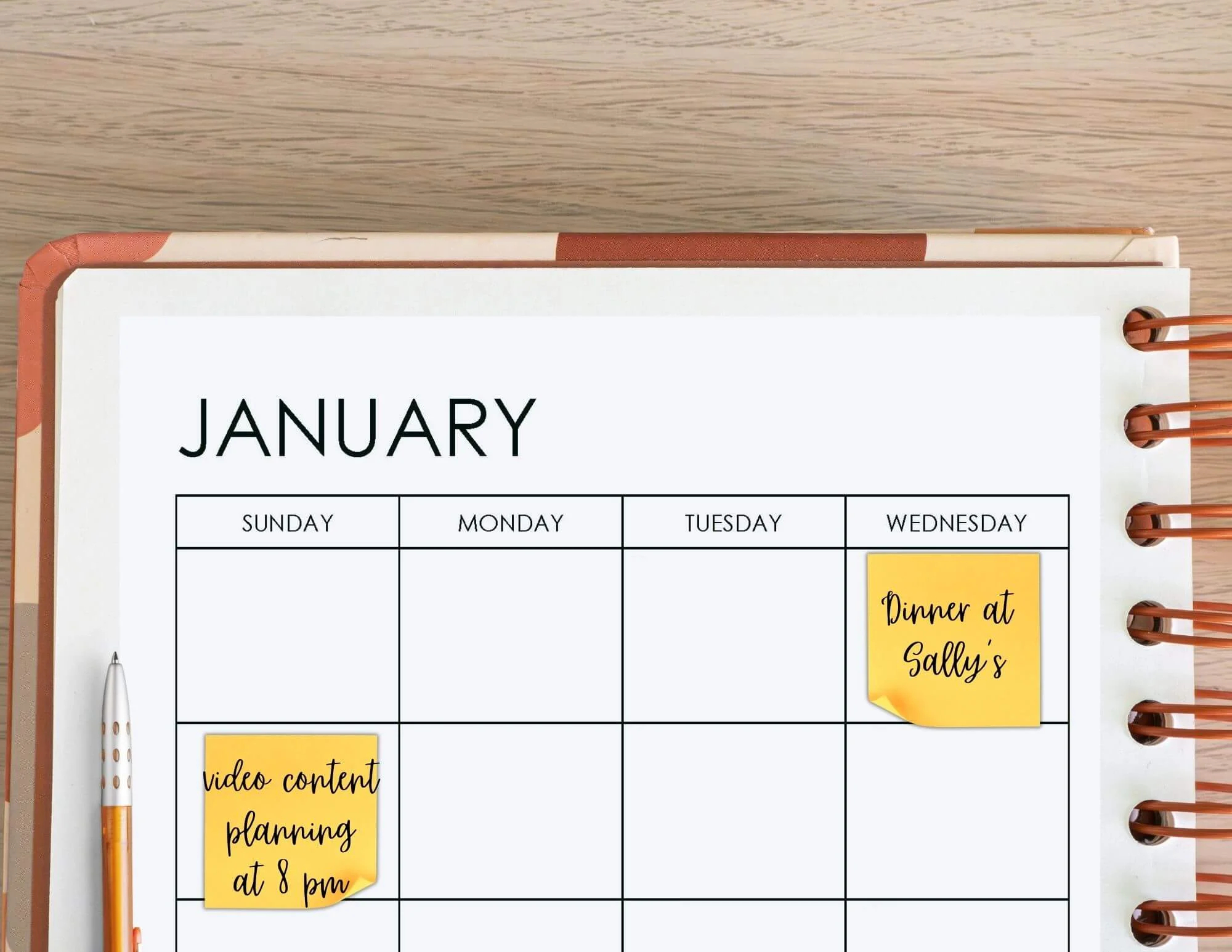 Printable Monthly Calendar 2 Page Spread