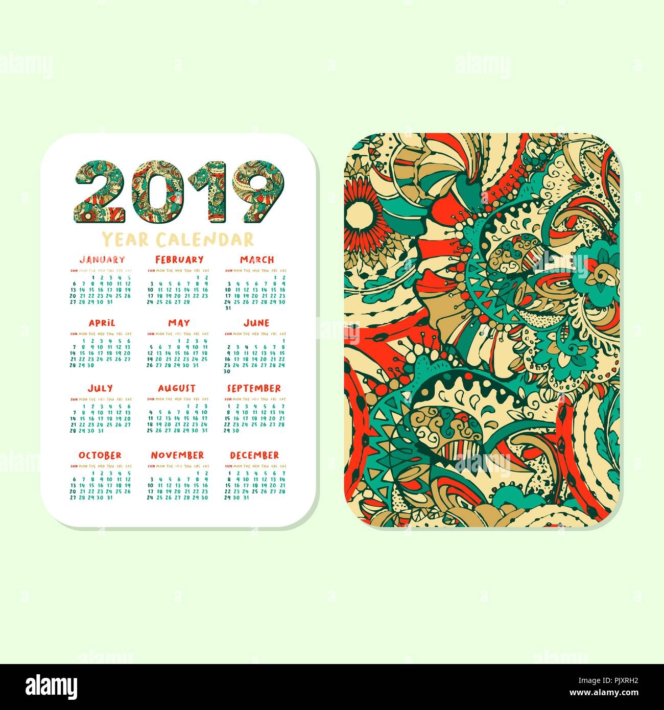 2019 Pocket Calendar Hi res Stock Photography And Images Alamy