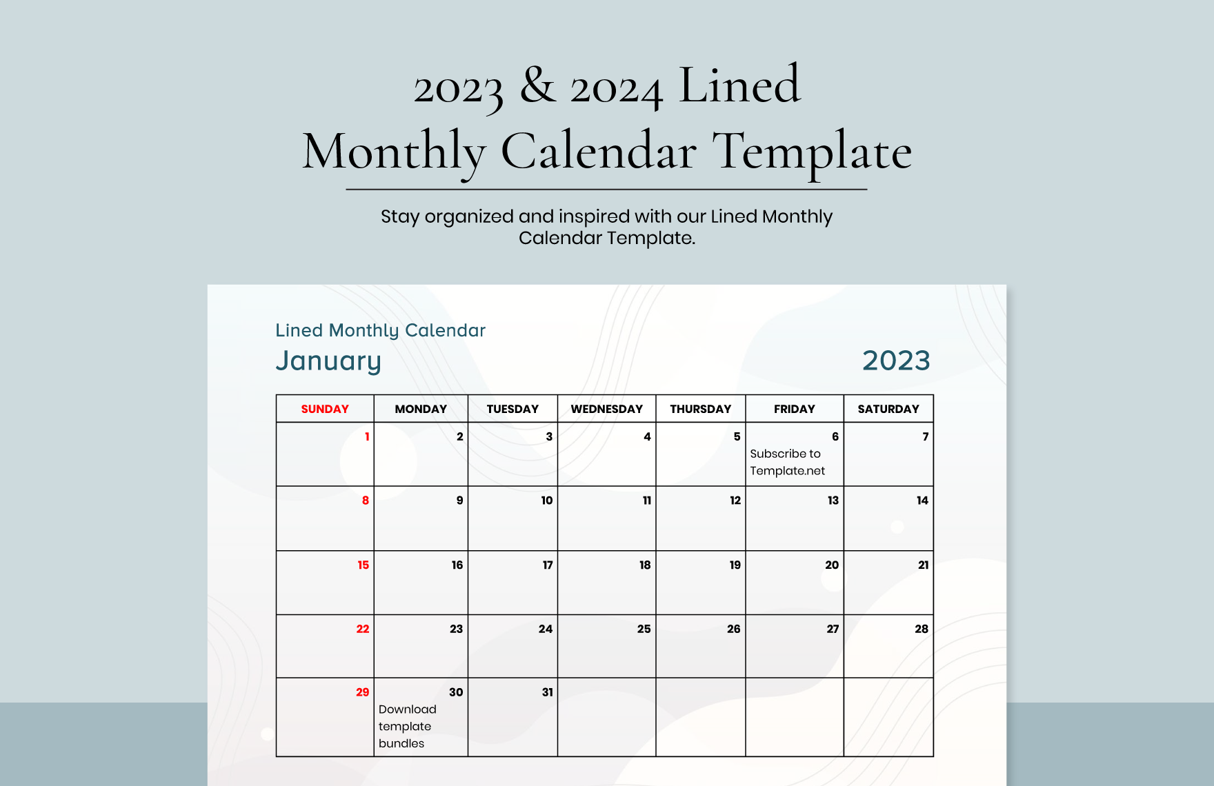 2023 2024 Lined Monthly Calendar Template In Word Google Docs Download Template