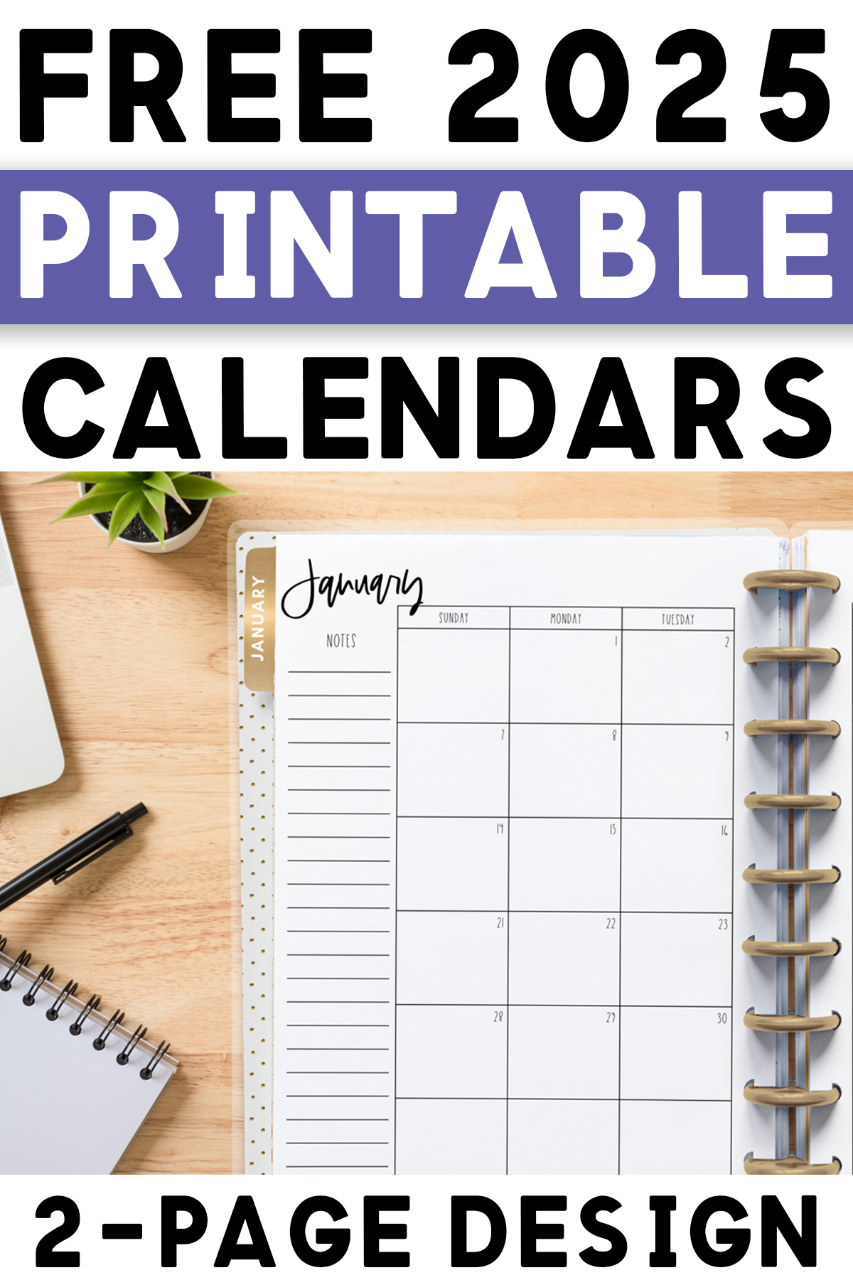 2 Page Printable Calendar
