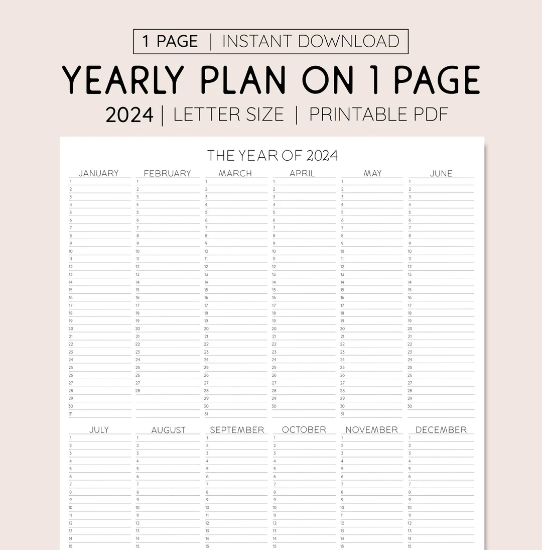 2024 Year At A Glance INSTANT DOWNLOAD Yearly Overview Printable Calendar Yearly Planner Annual Overview Etsy 2024 Year At A Glance INSTANT DOWNLOAD Yearly Overview Printable Calendar Yearly Planner Annual Overview Etsy