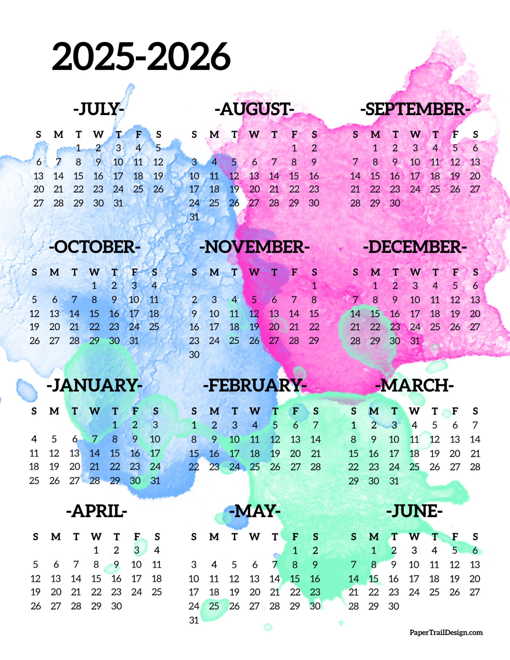 Free Printable 2025 And 2026 Calendar