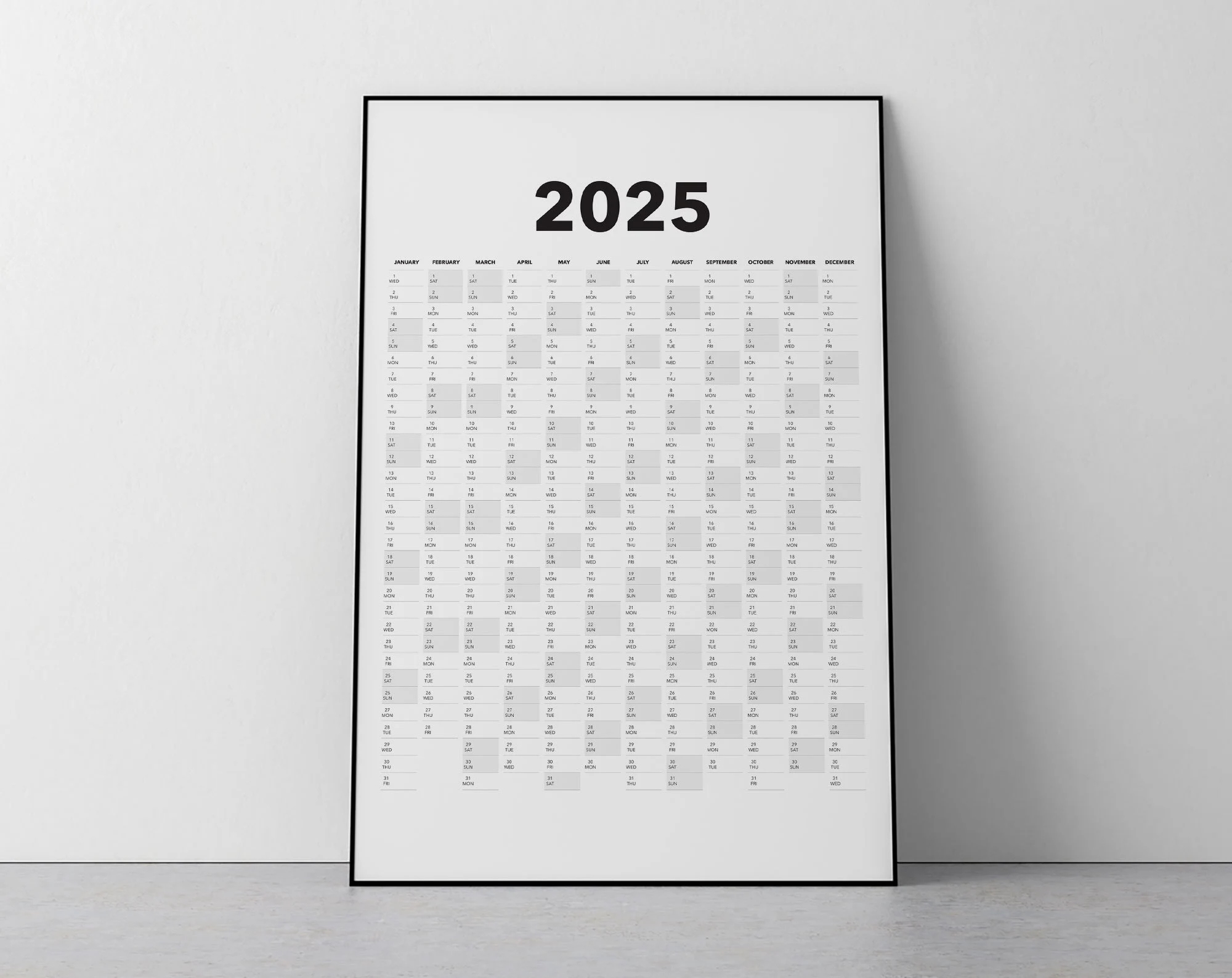 Free Printable Vertical Calendar 2025