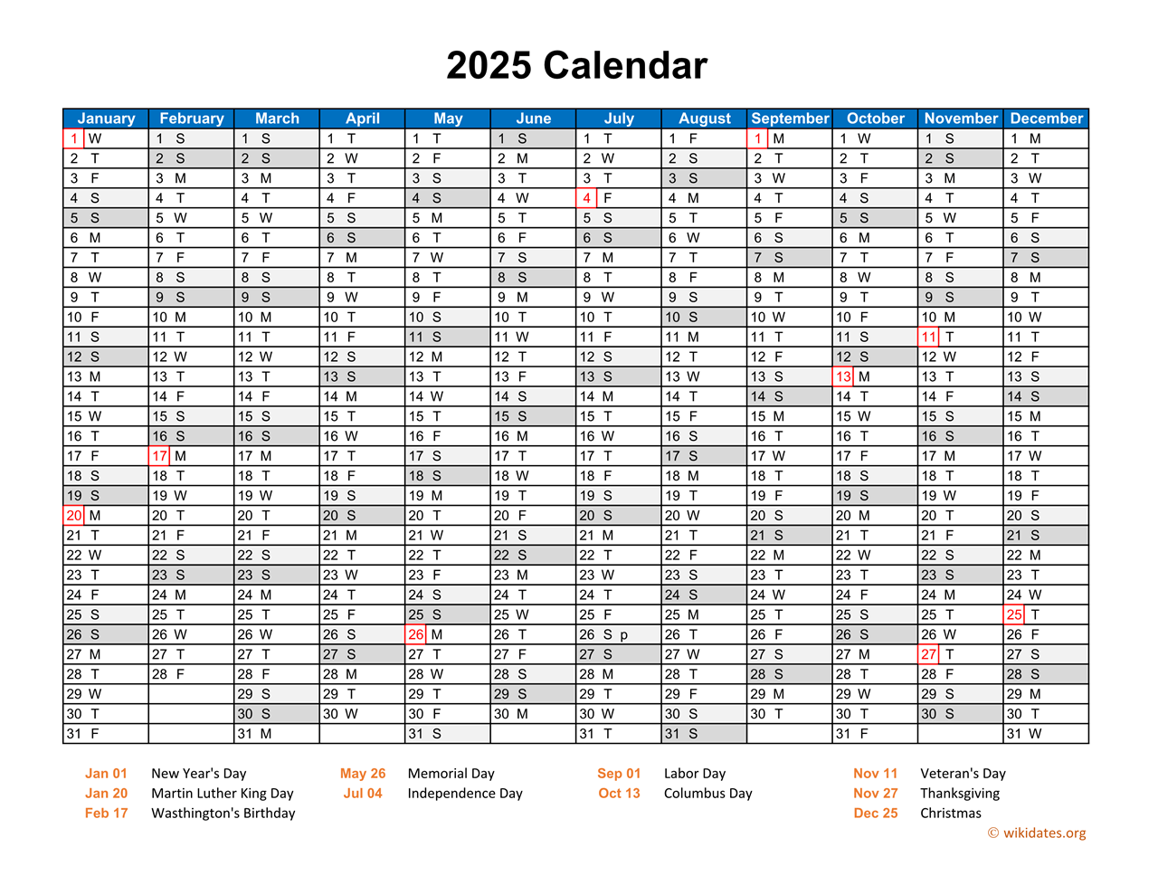 Full Page Printable 2025 Full Page Calendar