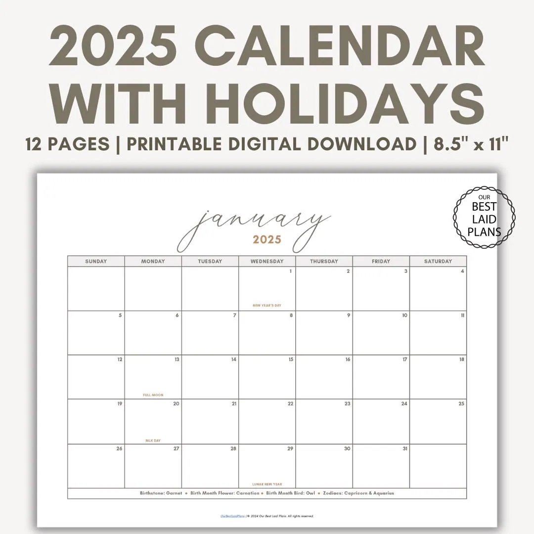 2025 Calendar With Holidays Printable 2025 Calendar With Holidays Printable Year 2025 Calendar With Holidays Printable Landscape PDF Etsy 2025 Calendar With Holidays Printable 2025 Calendar With Holidays Printable Year 2025 Calendar With Holidays Printable Landscape PDF Etsy
