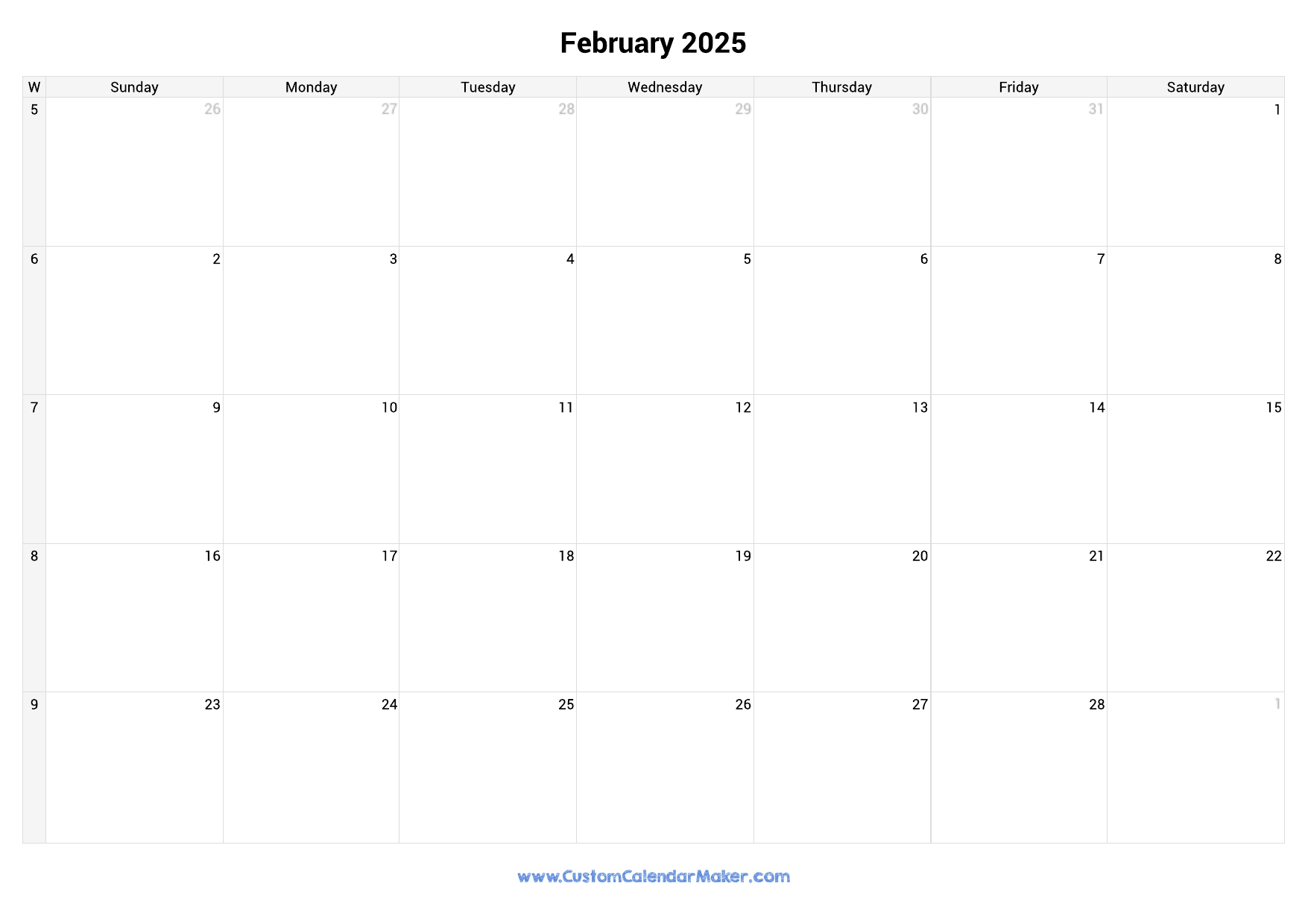 2025 Calendar With Week Numbers Custom Calendar Maker