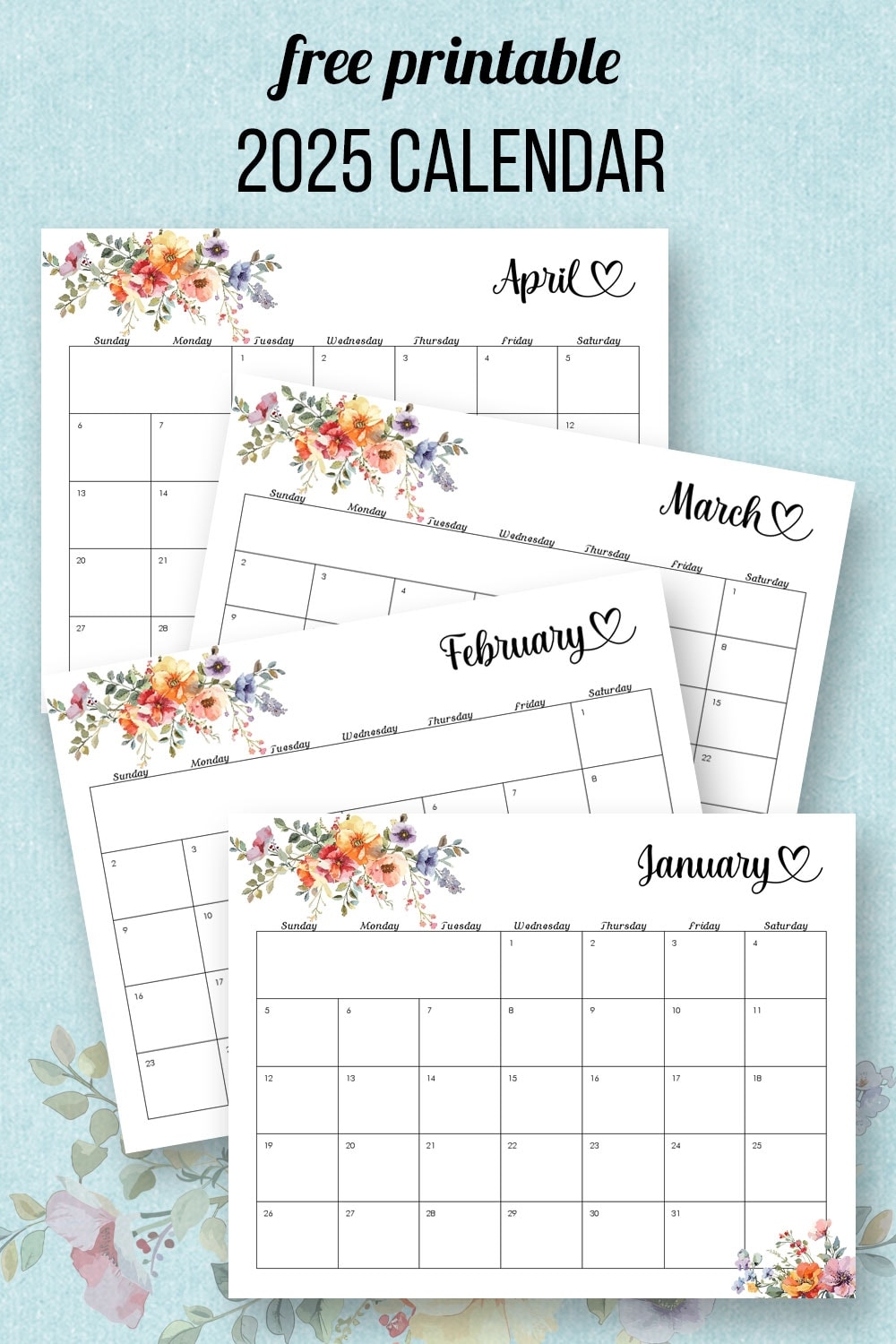 Printable 2025 Calendar Monthly