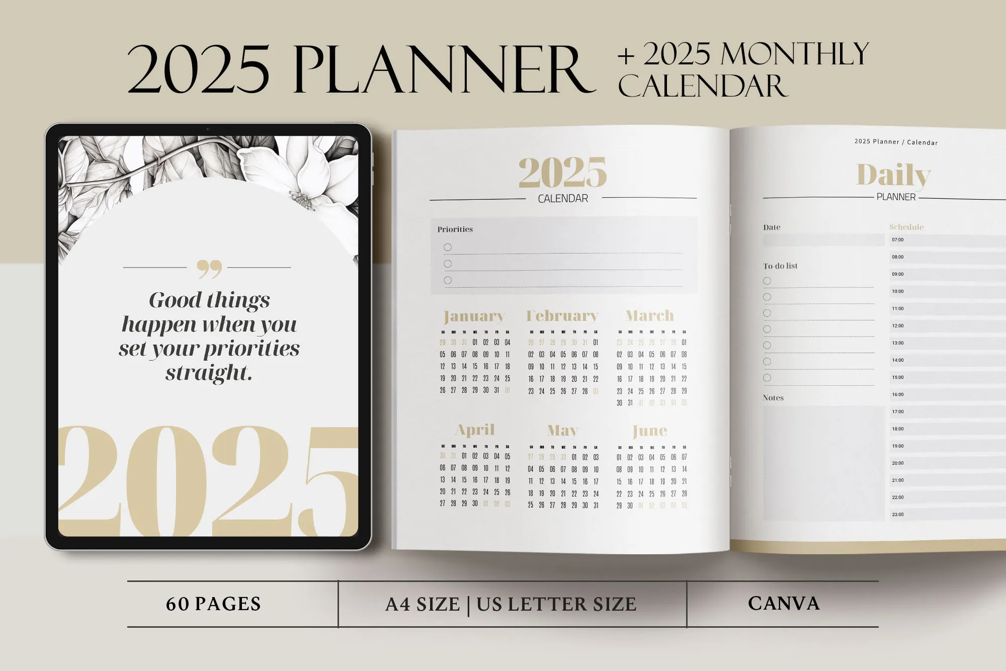 2025 Canva Planner Template Monthly Calendar Template By 3 14 Altprints On Dribbble