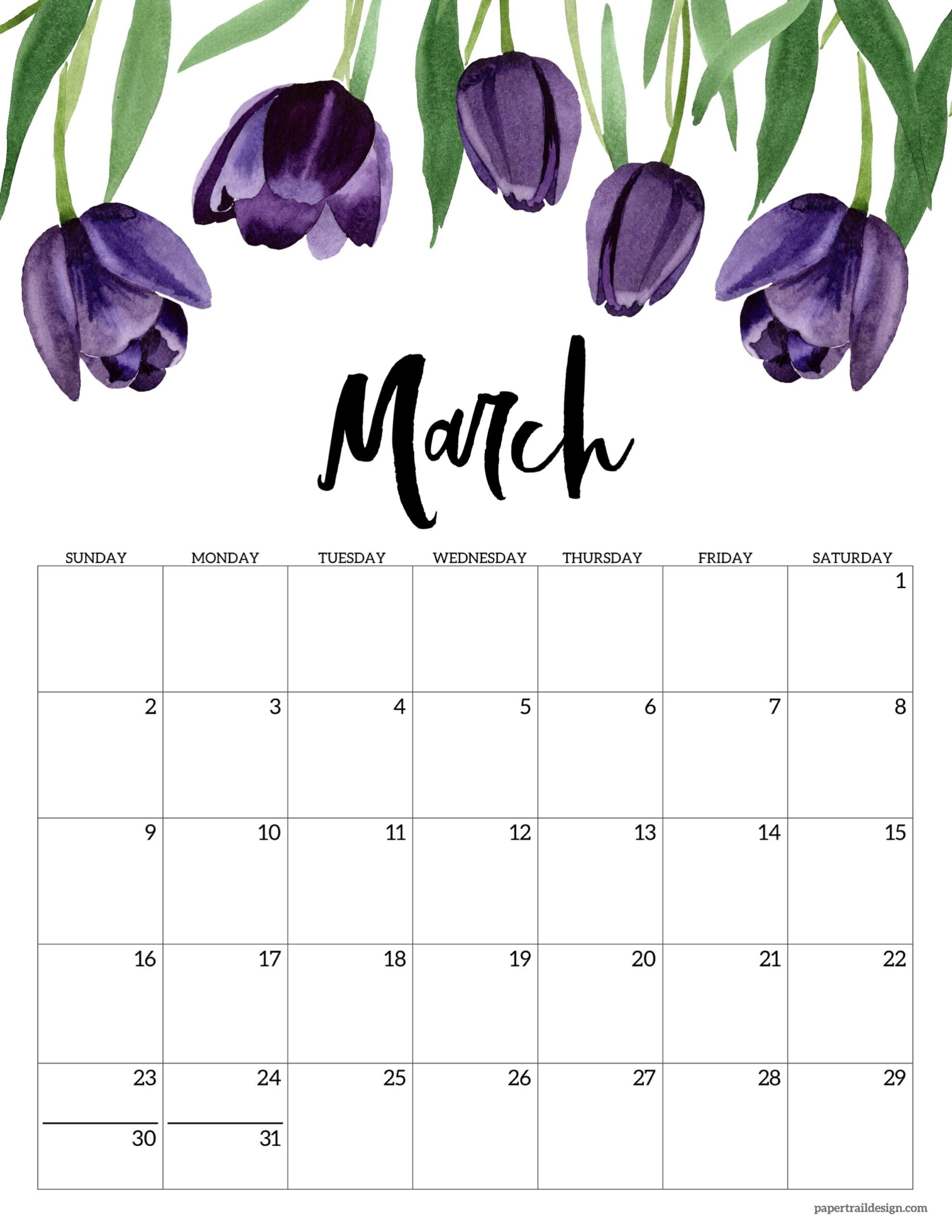 2025 Calendar Printable Papertraildesign