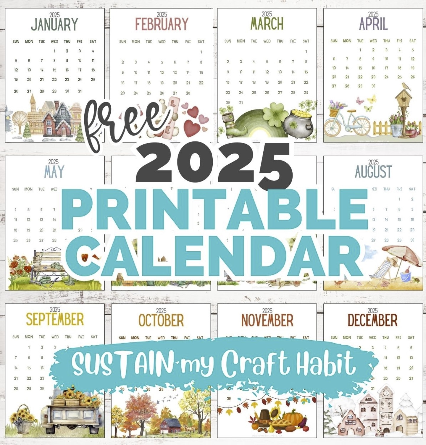Free 2025 Calendar-Printable