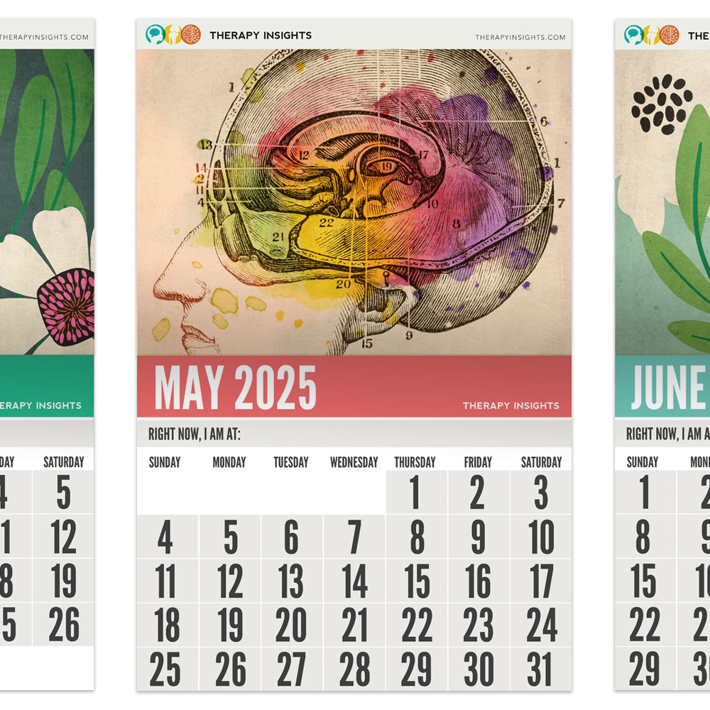 2025 Large Print Calendar Therapy Insights