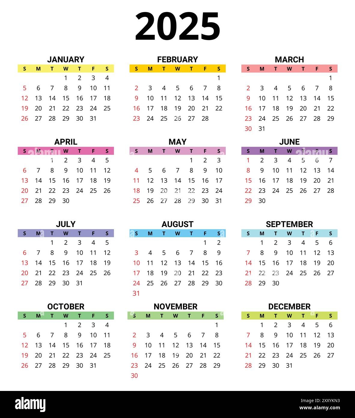 Calendar 2025 Printable Coloring Calendar 2025 Printable Coloring