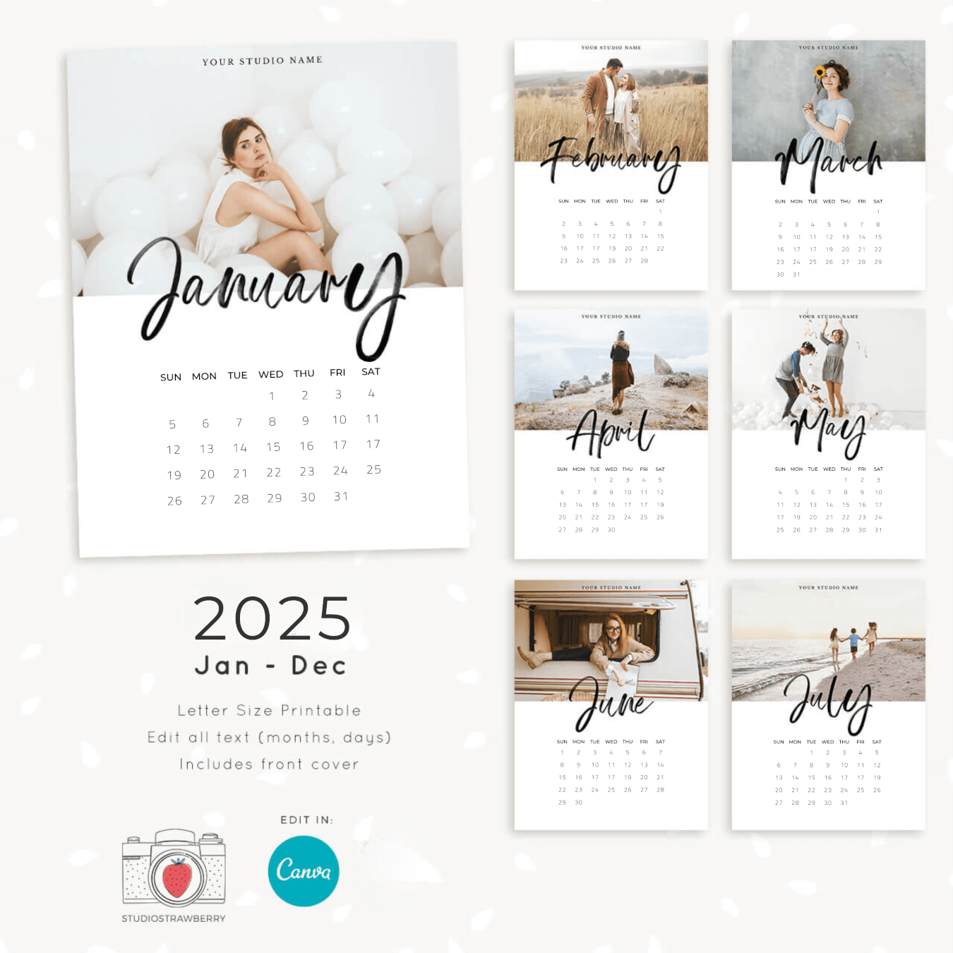Monthly 2025 Calendar Printable