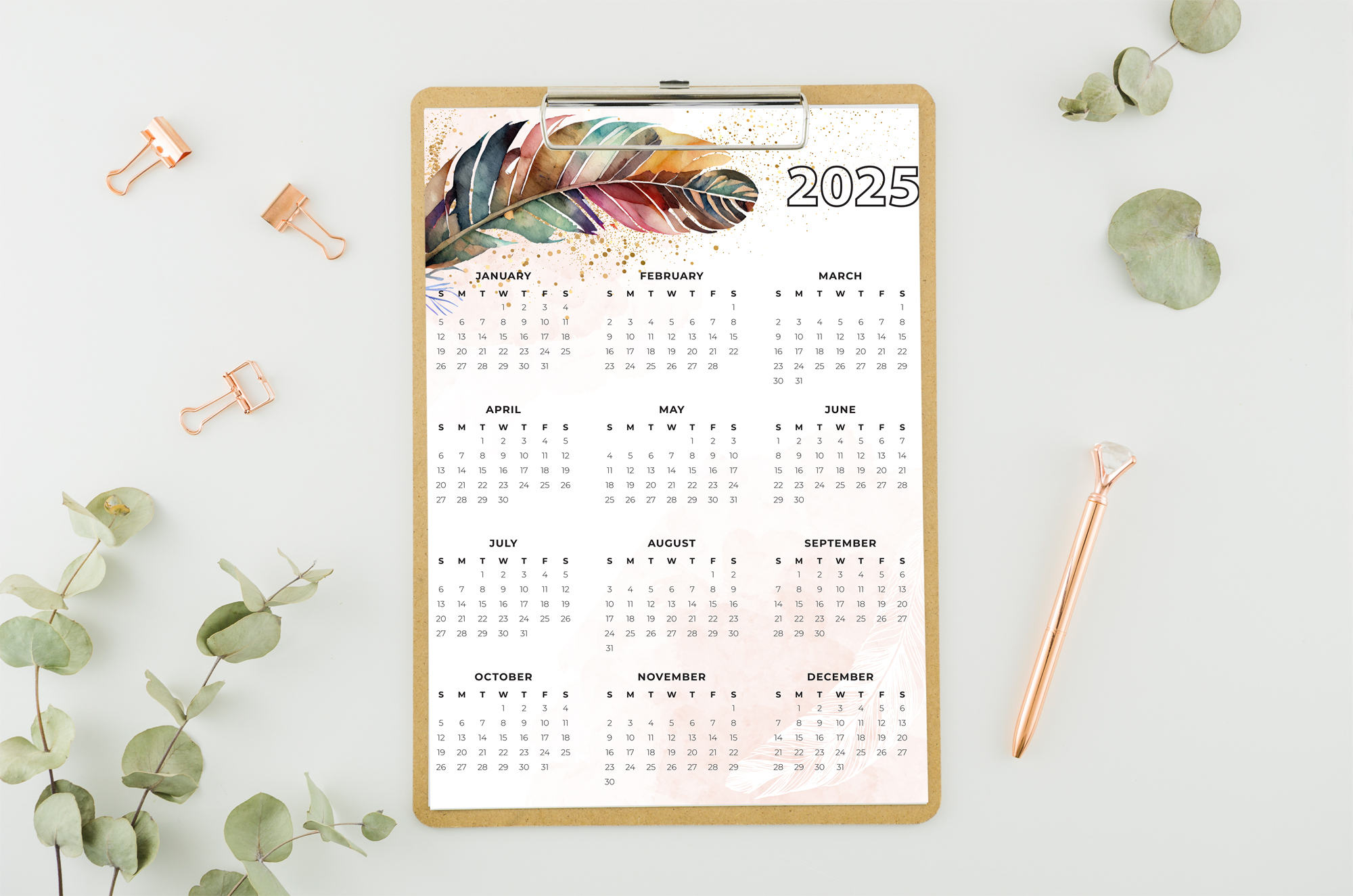 Free Printable Monthly Calendar 2025 Portrait