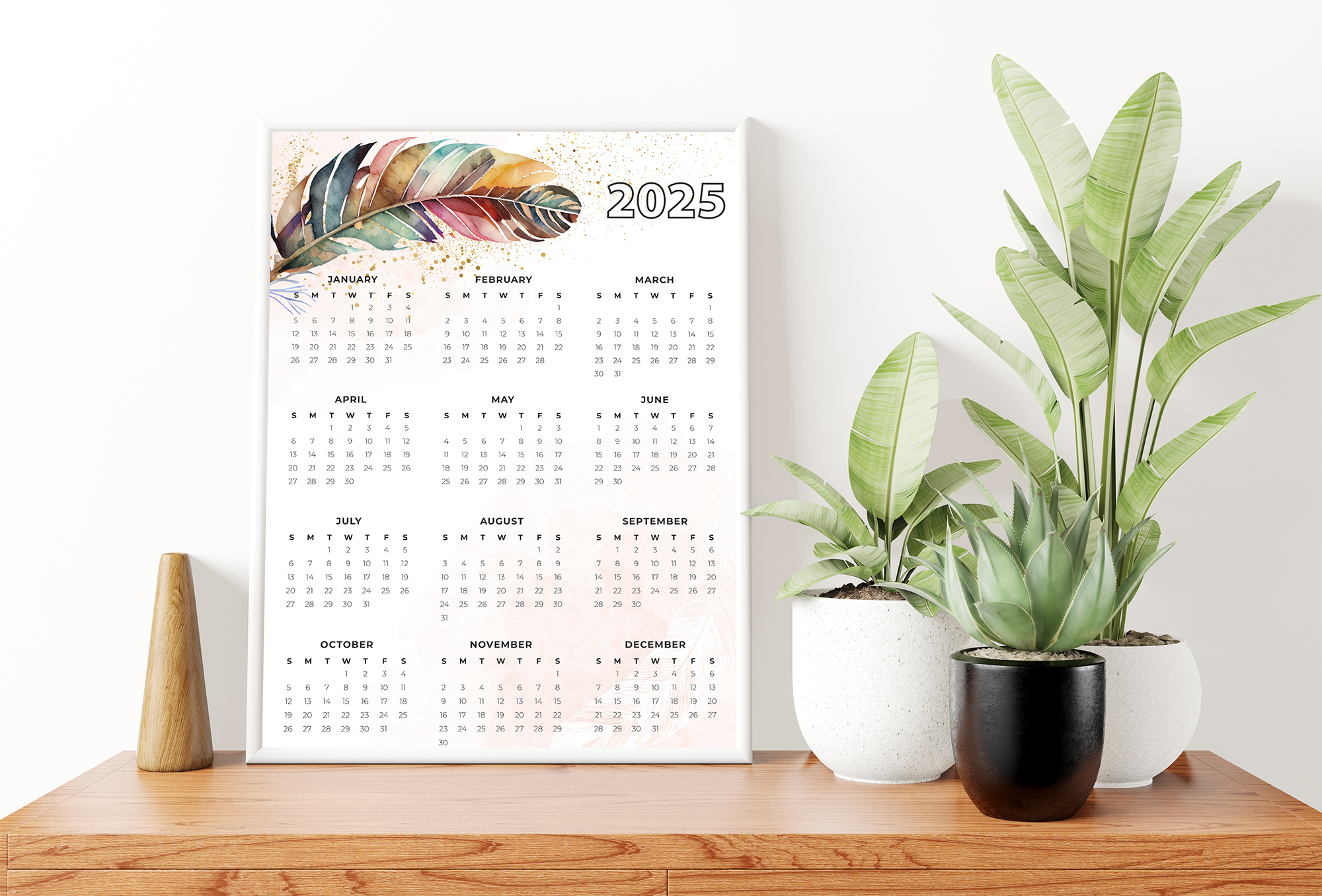 2025 Printable Calendar Year At A Glance Boho Feather Watercolor 16 X 20 8 X 10 Instant Download Portrait Planner Printables By Cottonwood Whispers 2025 Printable Calendar Year At A Glance Boho Feather Watercolor 16 X 20 8 X 10 Instant Download Portrait Planner Printables By Cottonwood Whispers