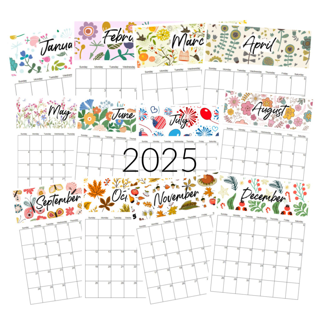 Printable Calendar By Month 2025