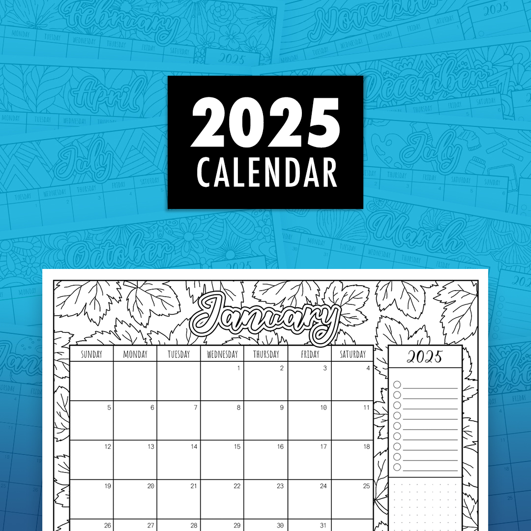 2025 Printable Colouring Calendar Creative Organised Fun 2025 Printable Colouring Calendar Creative Organised Fun