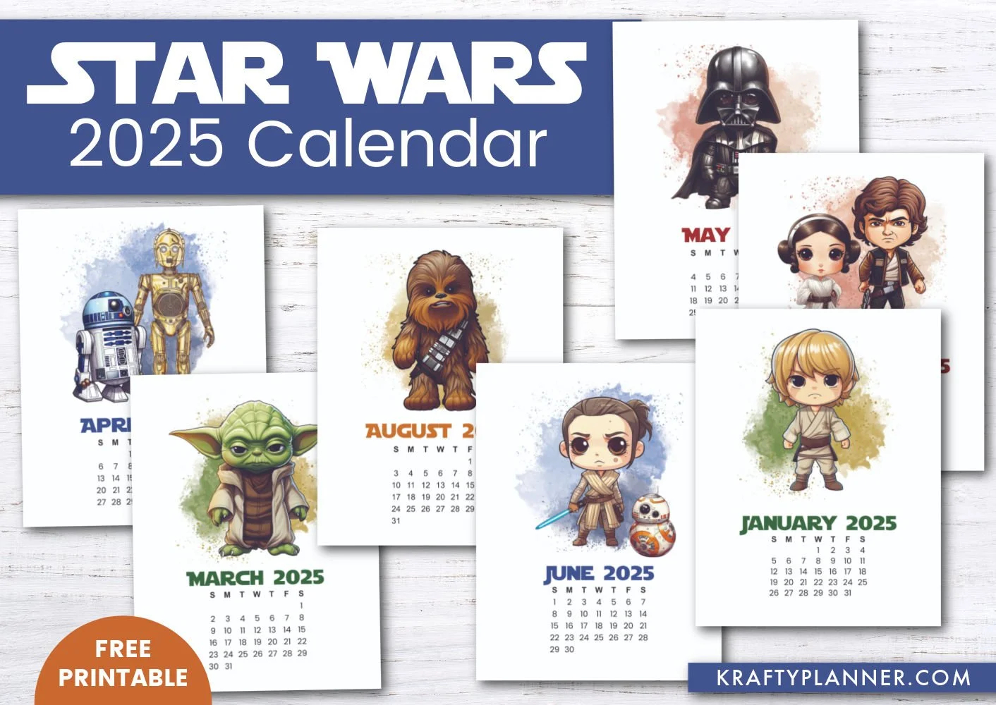 2025 Star Wars Calendar Free Printable Krafty Planner 2025 Star Wars Calendar Free Printable Krafty Planner