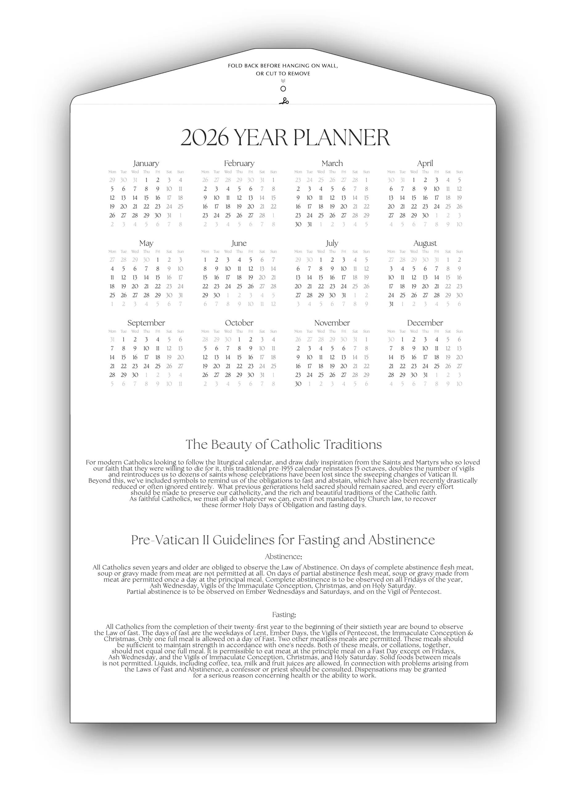 2025 Traditional Catholic Calendar Pre 1955 Archangel Gifts
