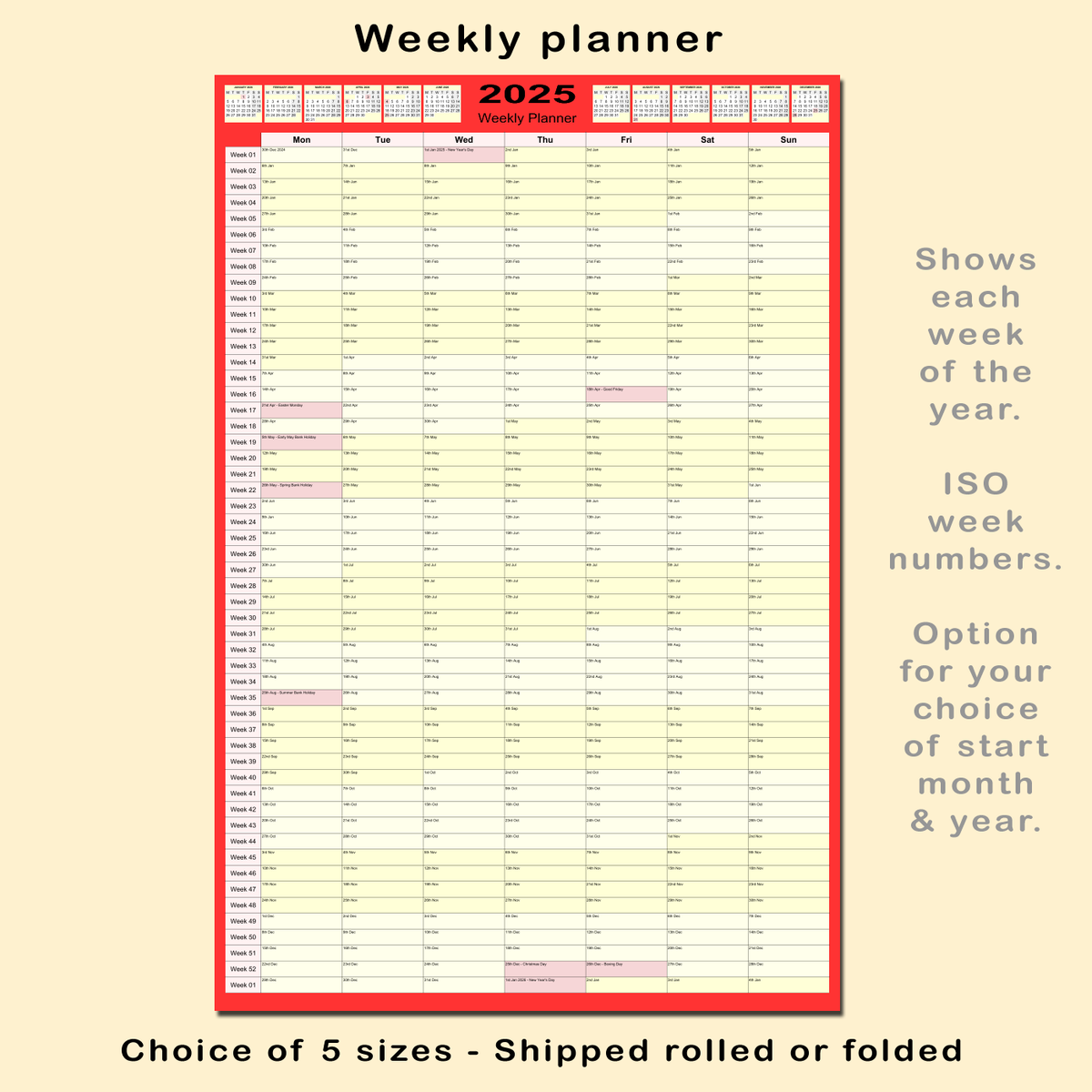 Printable 2025 Calendar With Week Numbers
