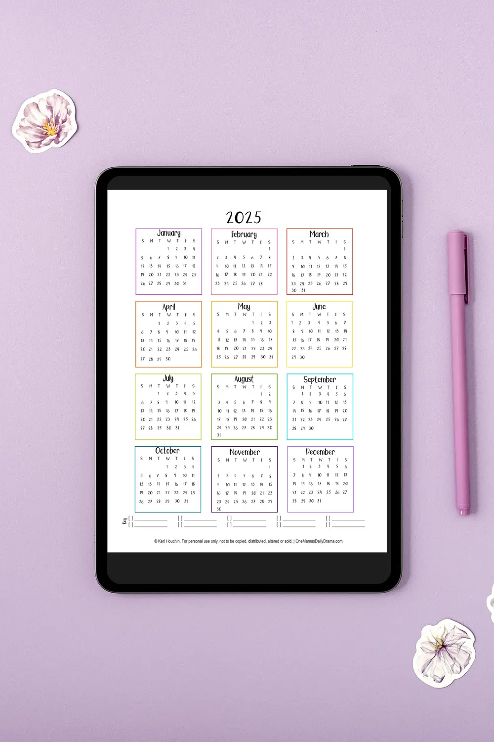 Printable At-A-Glance 2025 Weekly Calendar