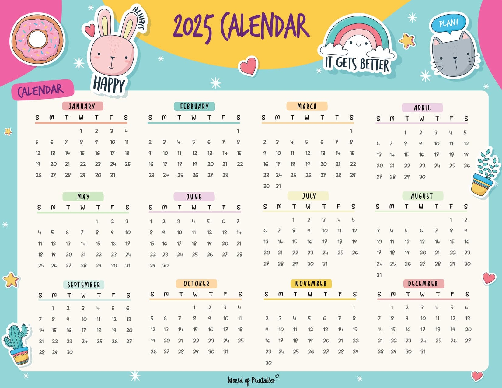 2025 year calendars 70 best printables world of printables 2025 year calendars 70 best printables world of printables