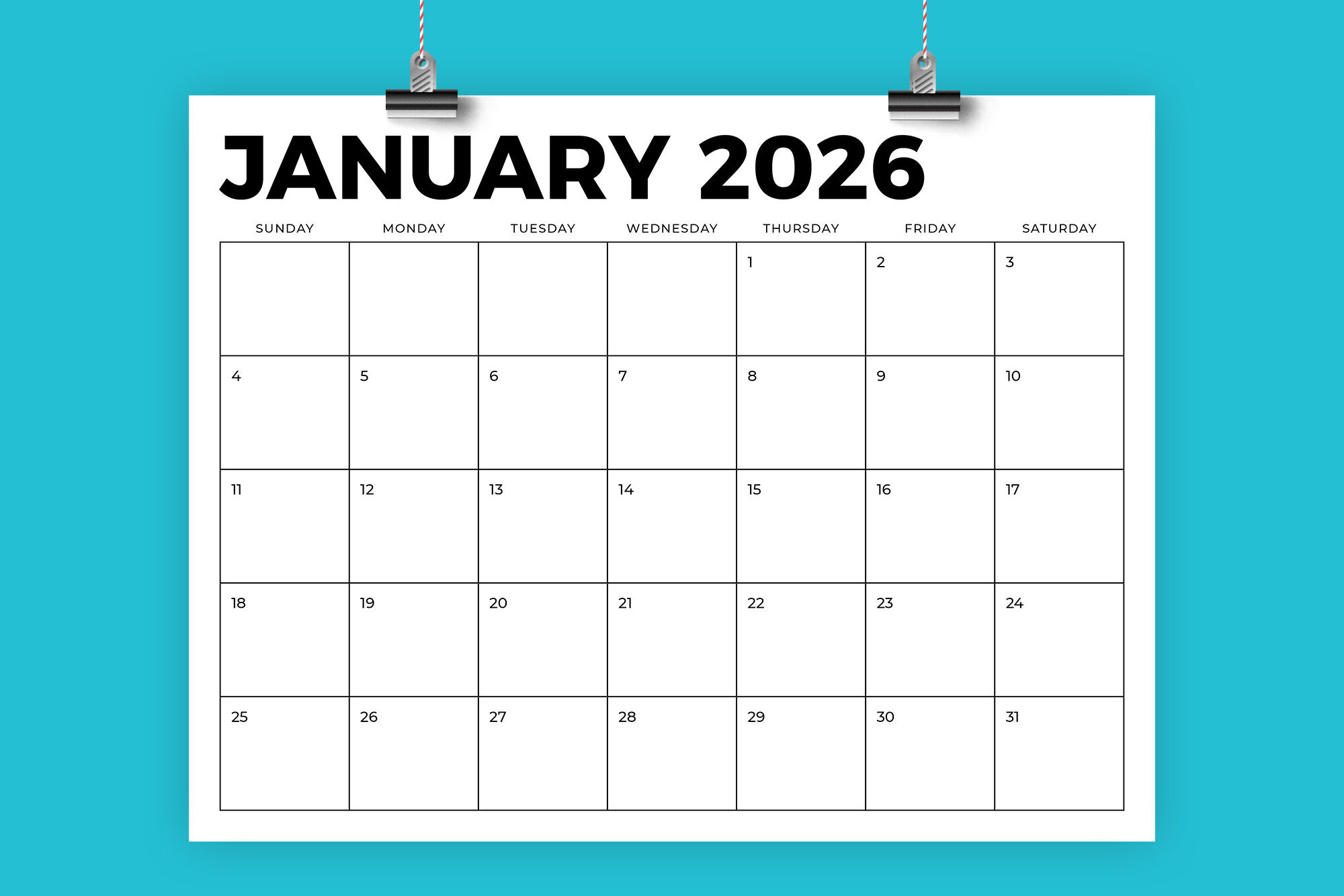 2026 8 5 X 11 Inch Calendar Template By Running With Foxes TheHungryJPEG