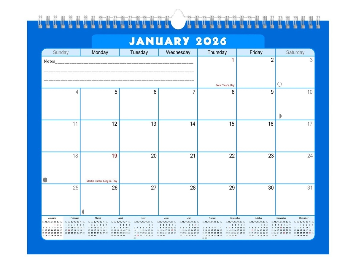 January 2026 Calendar Printable With Holidays