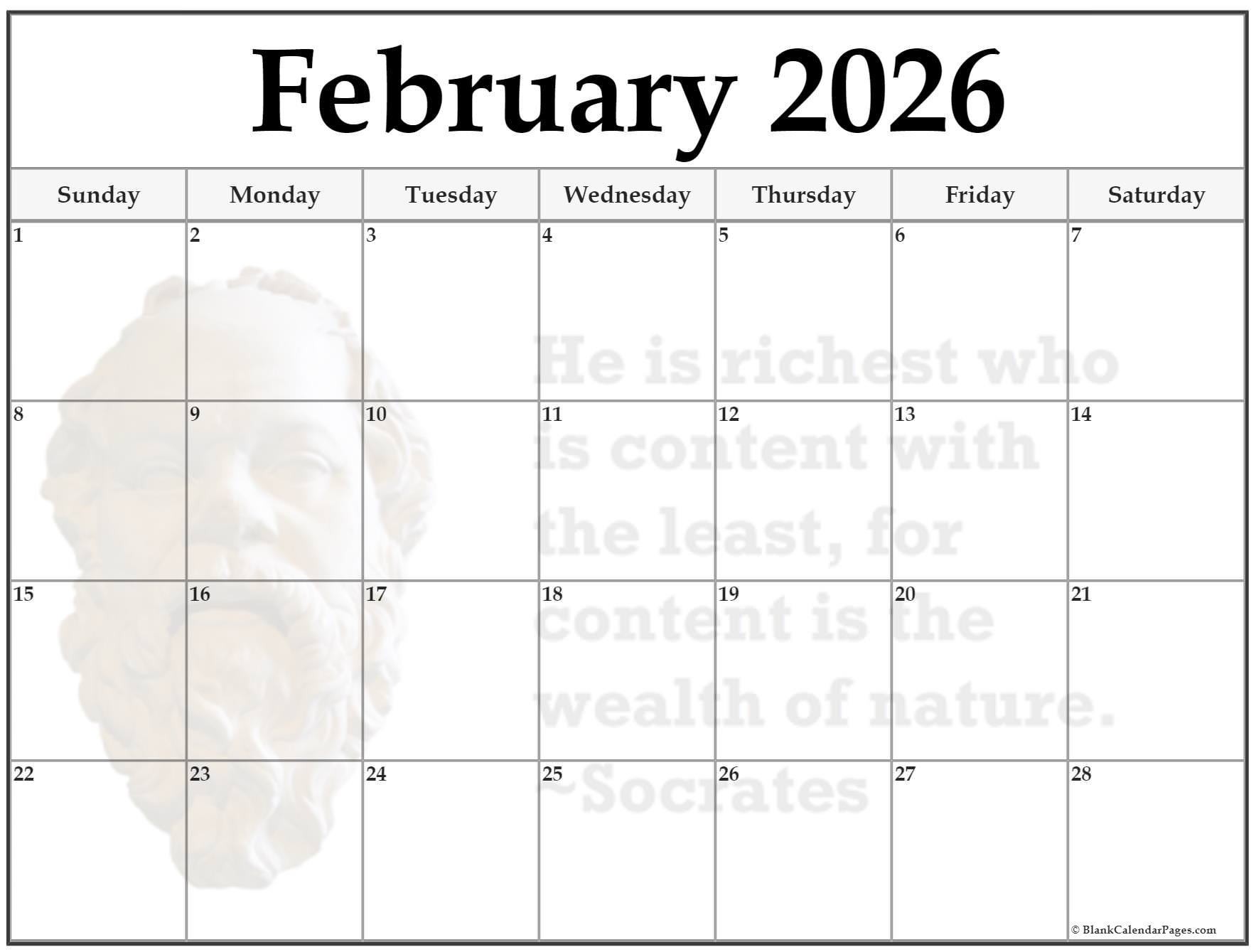 24 February 2026 Quote Calendars