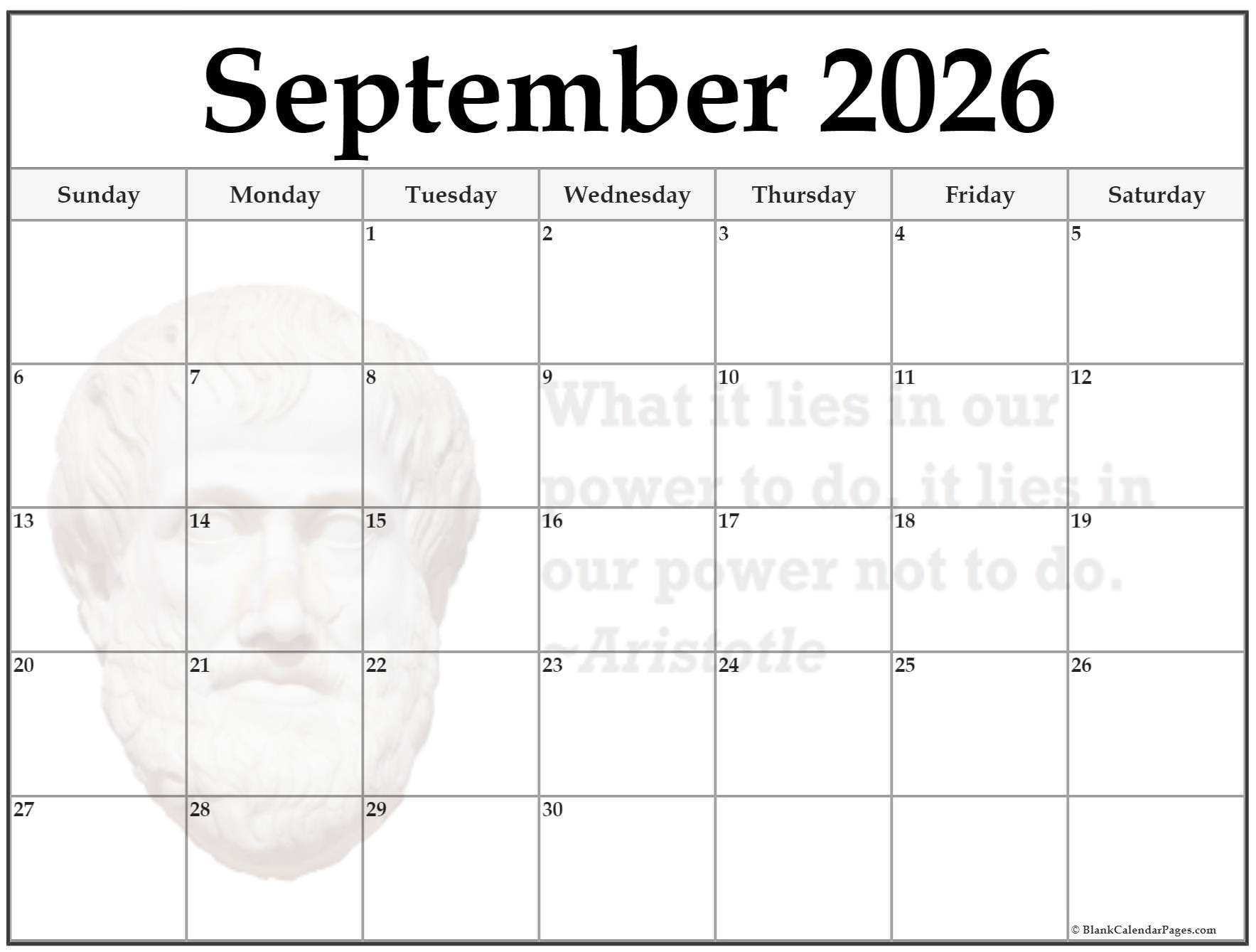 24 September 2026 Quote Calendars