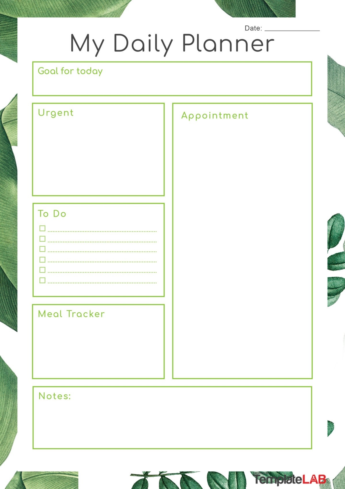 Printable Blank Daily Calendar