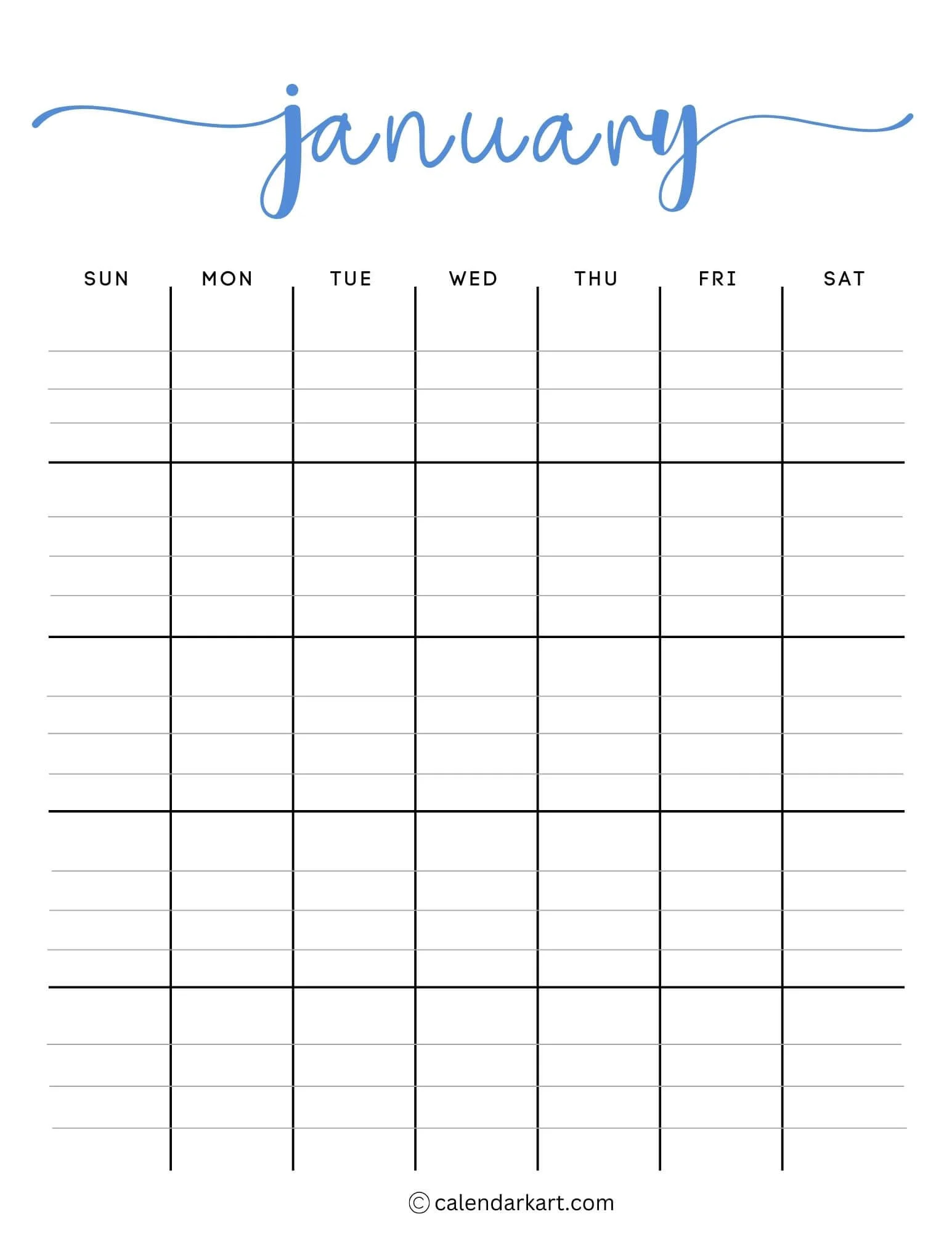 40 Printable January 2025 Calendars Free Pdf Calendarkart