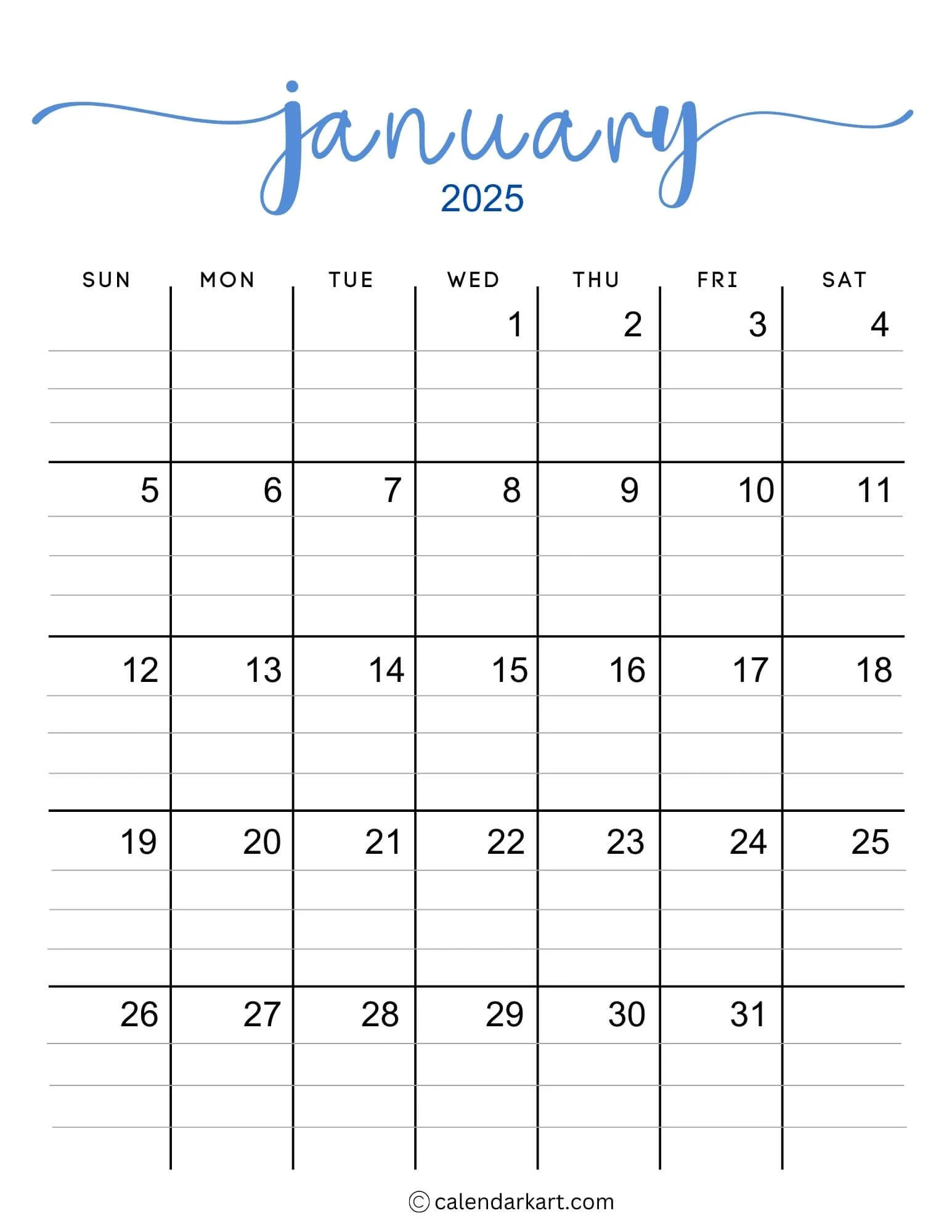 40 Printable January 2025 Calendars Free Pdf Calendarkart 40 Printable January 2025 Calendars Free Pdf Calendarkart