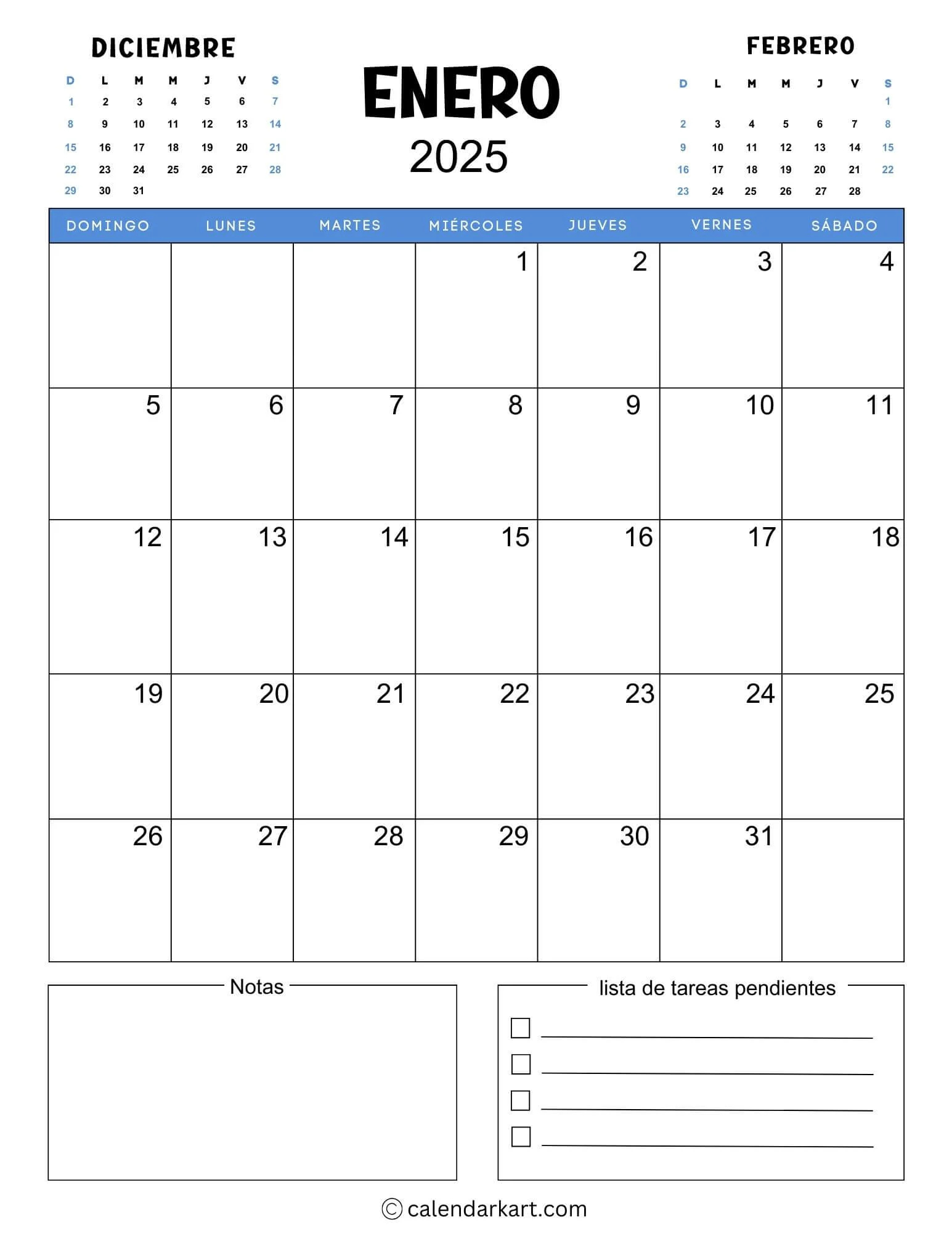 40 Printable January 2025 Calendars Free Pdf Calendarkart