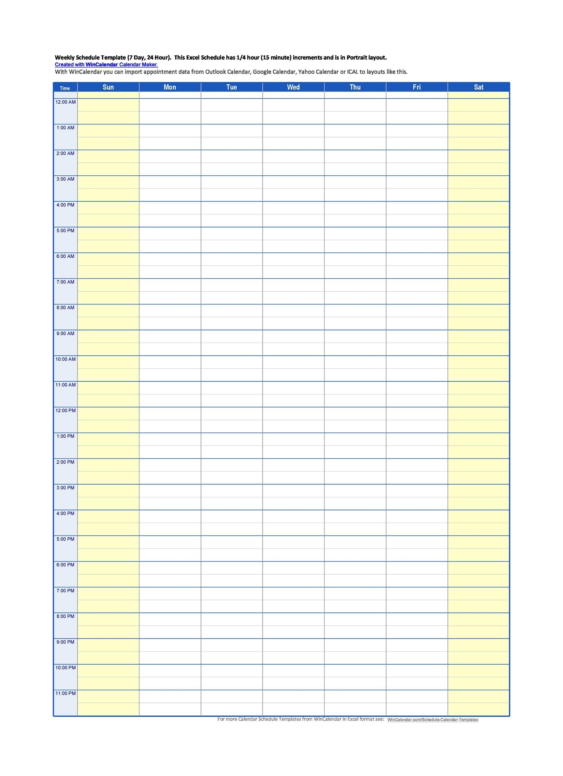 43 Effective Hourly Schedule Templates Excel Word PDF TemplateLab