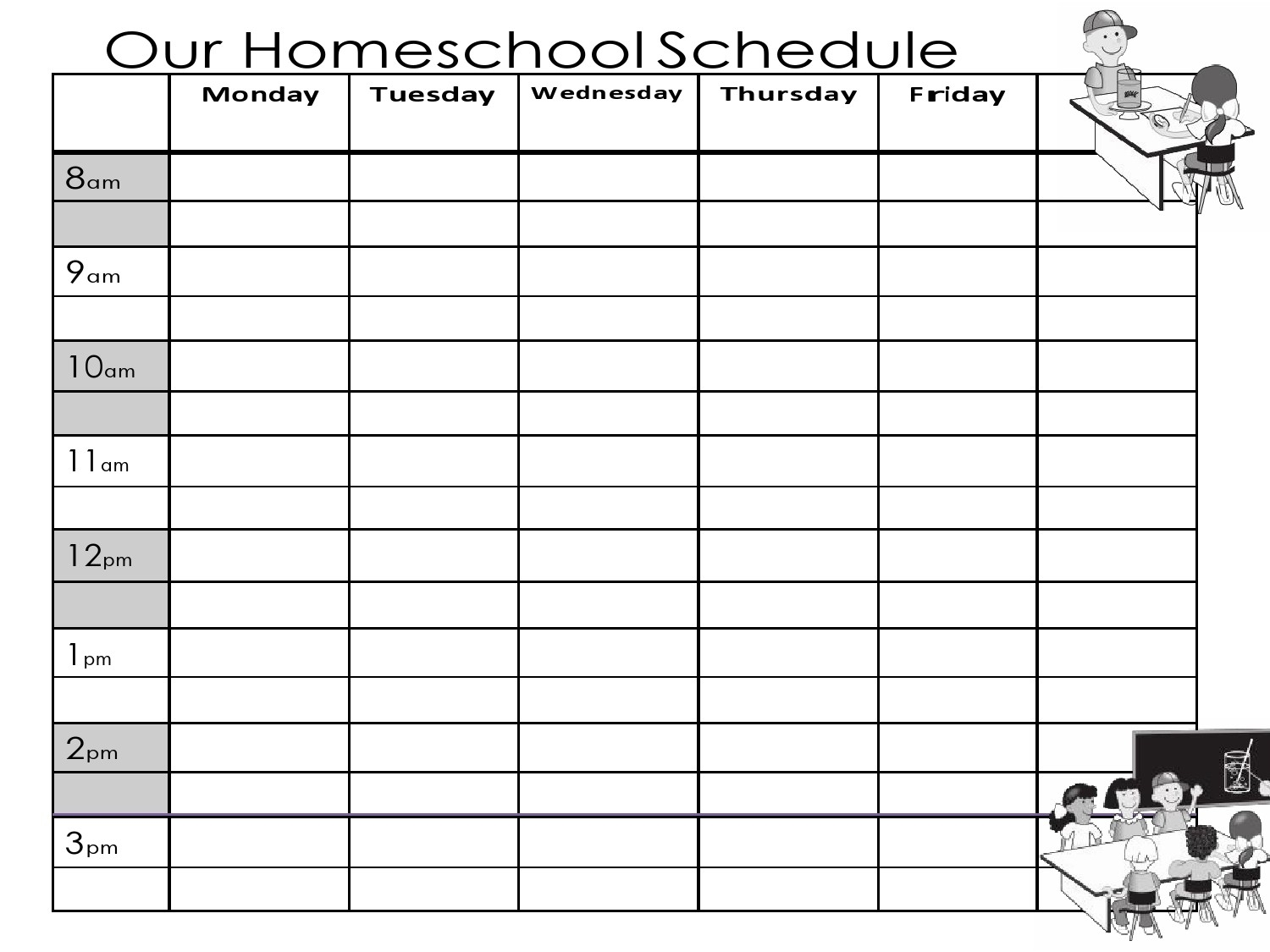 Homeschool Curriculum Calendar Printable