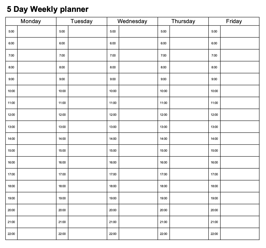 8 Free Printable Time Blocking Templates Excel PDF Quidlo 8 Free Printable Time Blocking Templates Excel PDF Quidlo