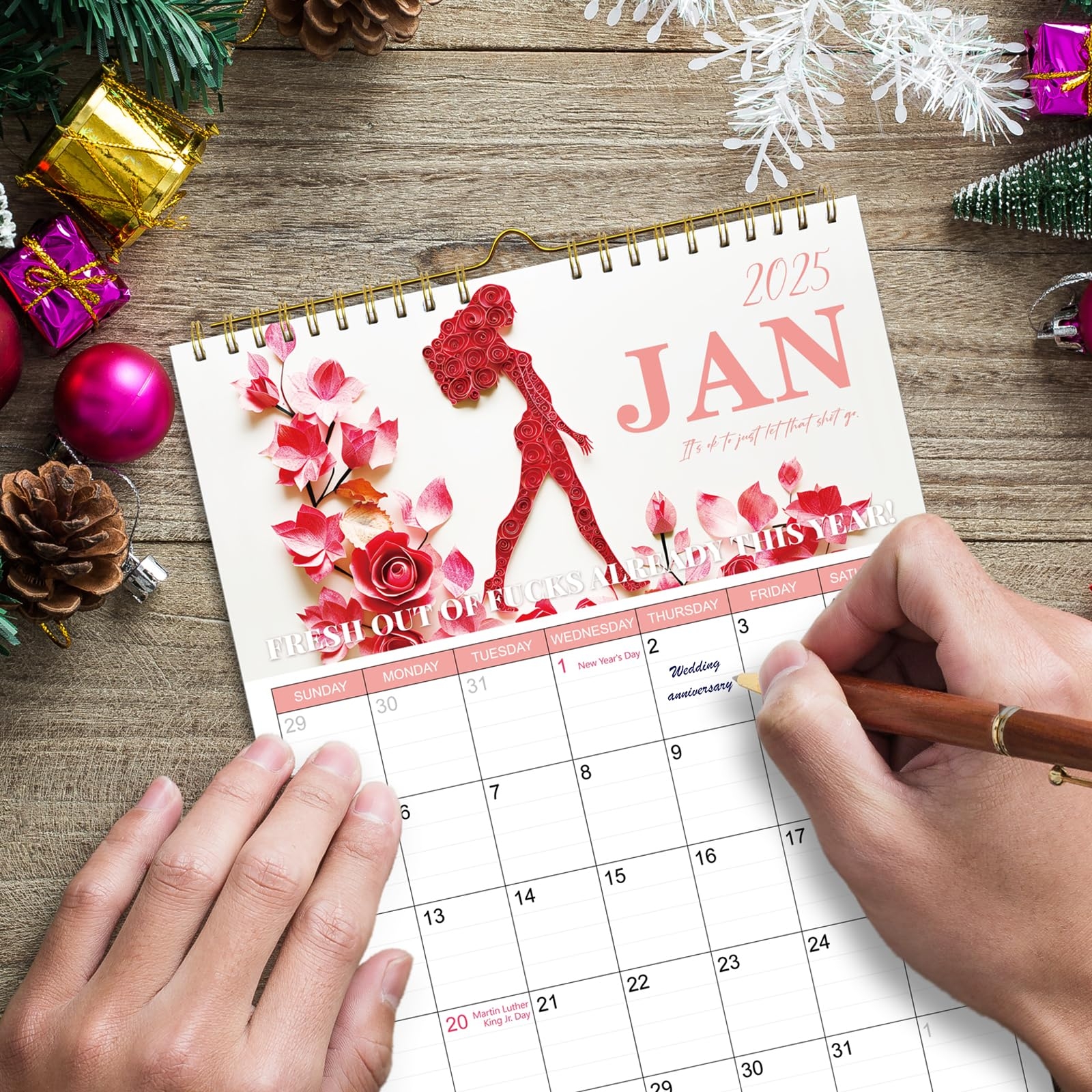Amazon 2025 Calendar Fuck It Calendar For Tired Ass Women Funny Swear Word Monthly Wall Calender 12 Month Wall Planners Christmas Gift 11x8 5In Office Products