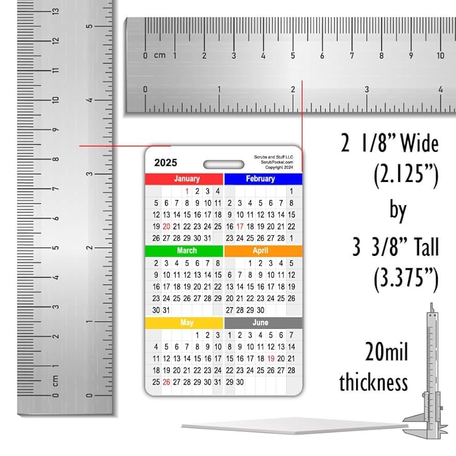 Amazon 2025 Monthly Calendar Badge Card Vertical 1 Card Office Products