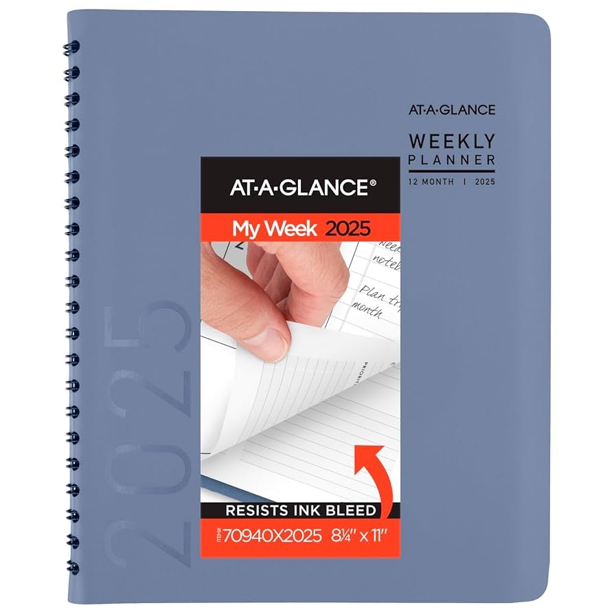 Amazon AT A GLANCE 2025 Planner Weekly Monthly 8 1 4 X 11 Large Contemporary Lite Slate Blue 70940X2025 Office Products