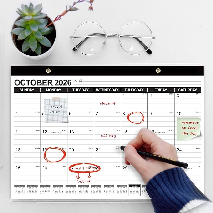 Amazon GuassLee Desk Calendar 2025 2026 19 Months Academic Calendar 17 11 5 Desktop Calendar From Jun 2025 To Dec 2026 With Julian Date For Home School Office Desk Top Organizing Office Products