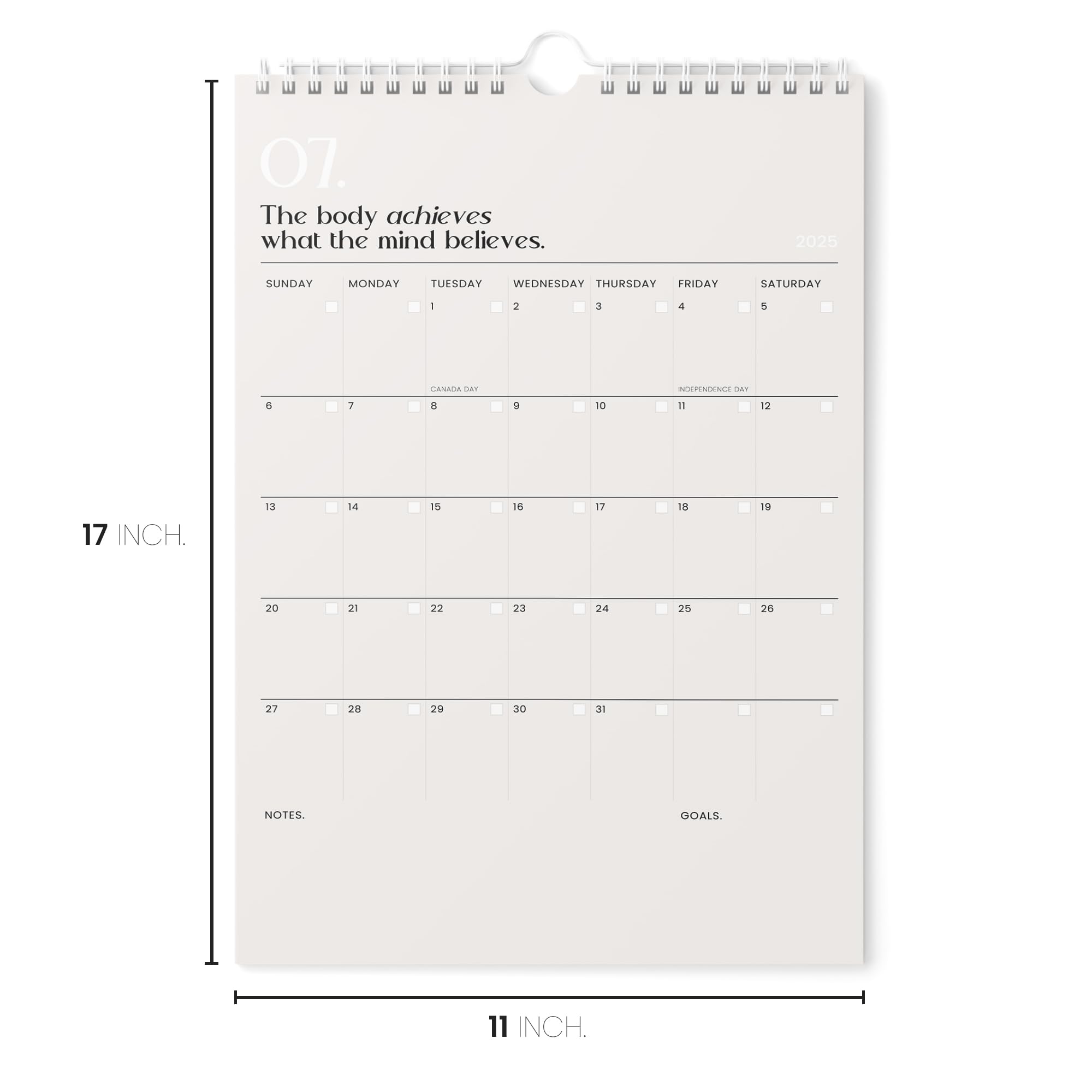 Printable Motivational Calendar 2025