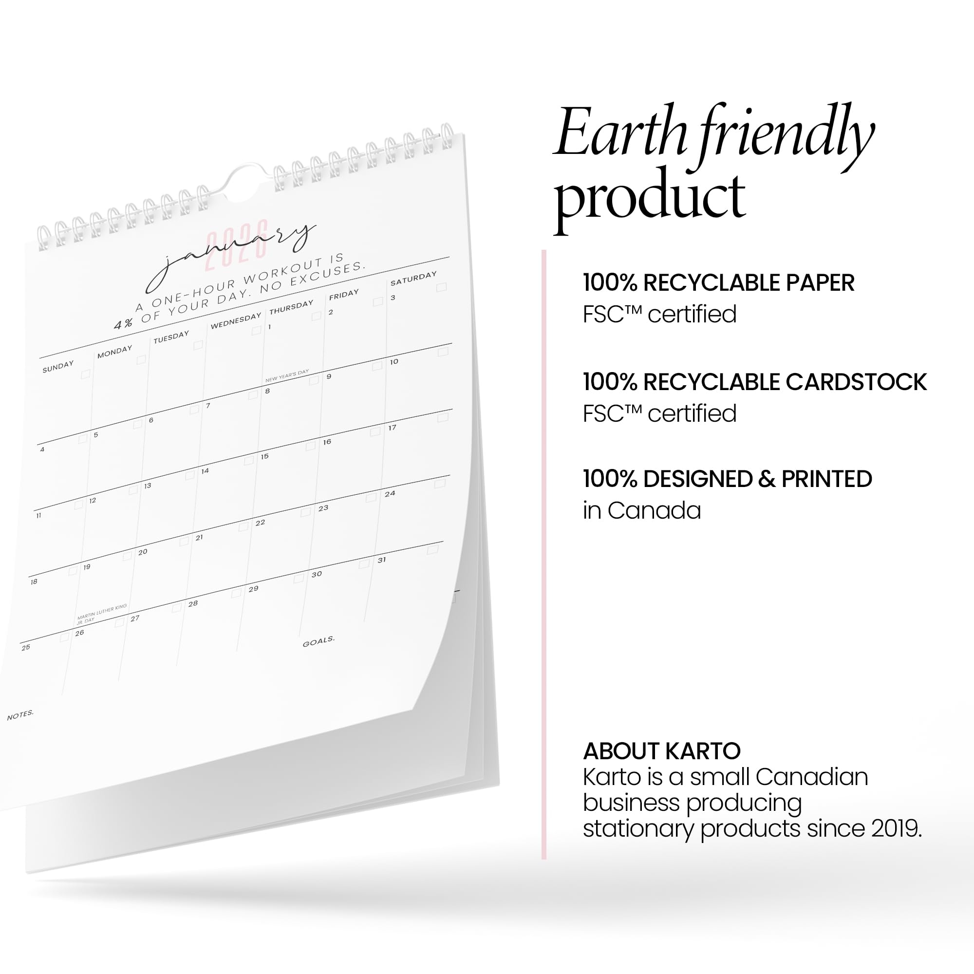 Amazon Karto Fitness Motivation Wall Calendar 2025 17x11 Inch Runs Until June 2026 Boost Your Productivity And Easy Planning With The Aesthetic Motivational Calendar Fitness Pink Office Products